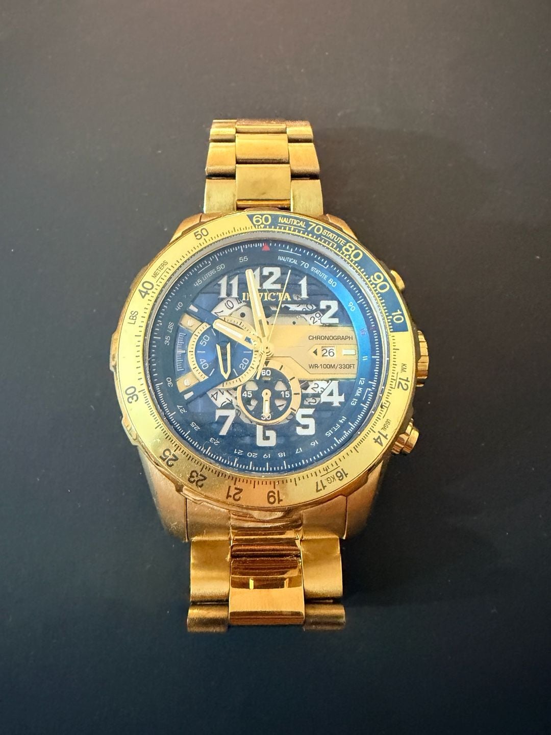 Invicta Chronograph Gold Tone Watch 2