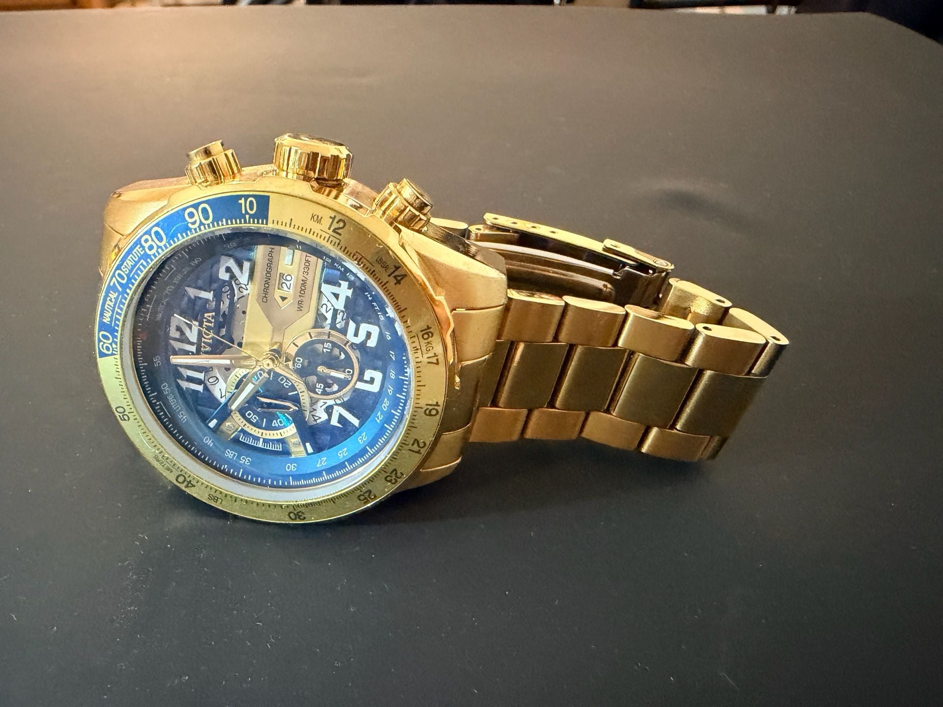 Invicta Chronograph Gold Tone Watch 3