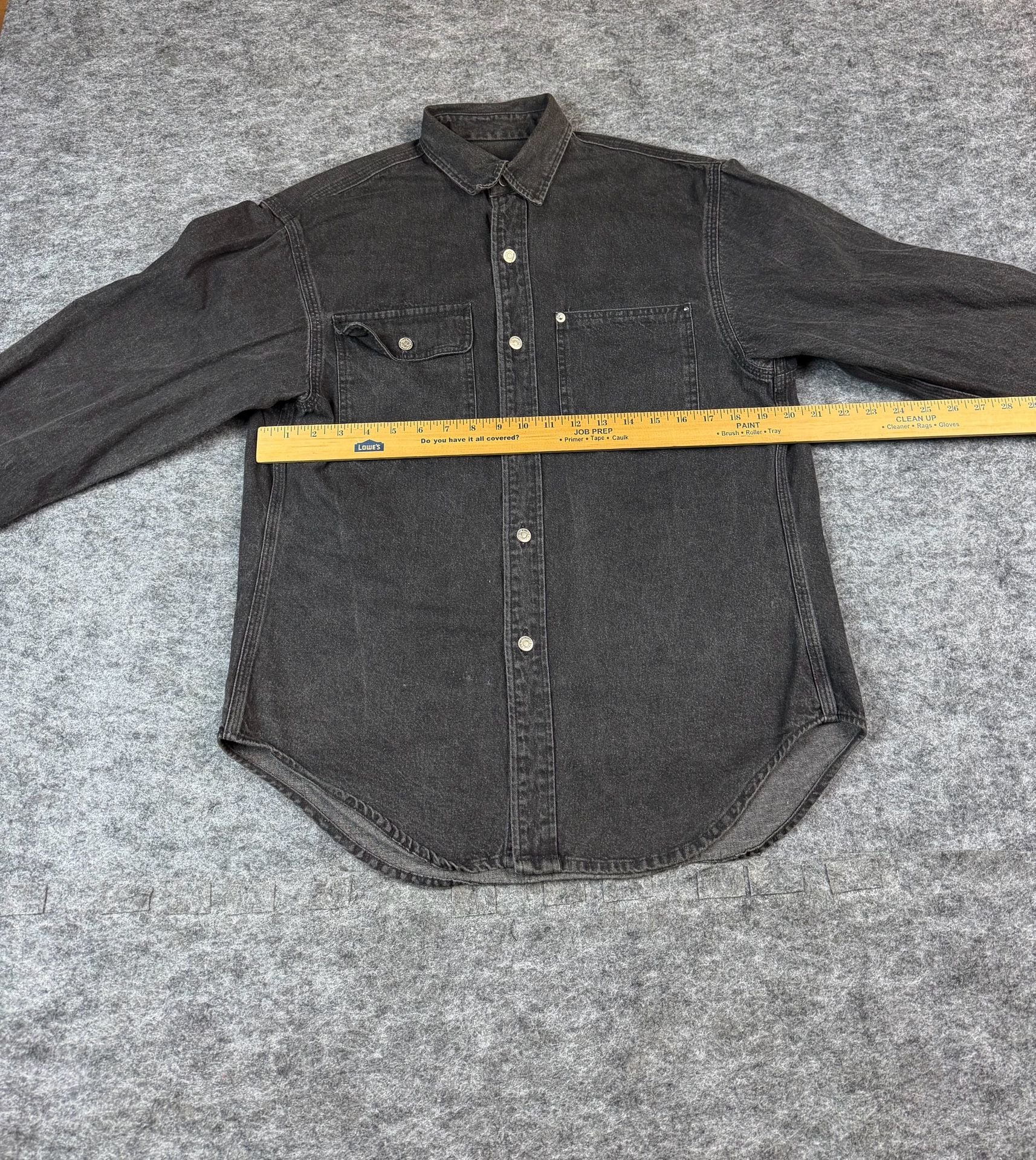 Ralph Lauren Country Denim Shirt Size M Black Long Sleeve Button Up 8