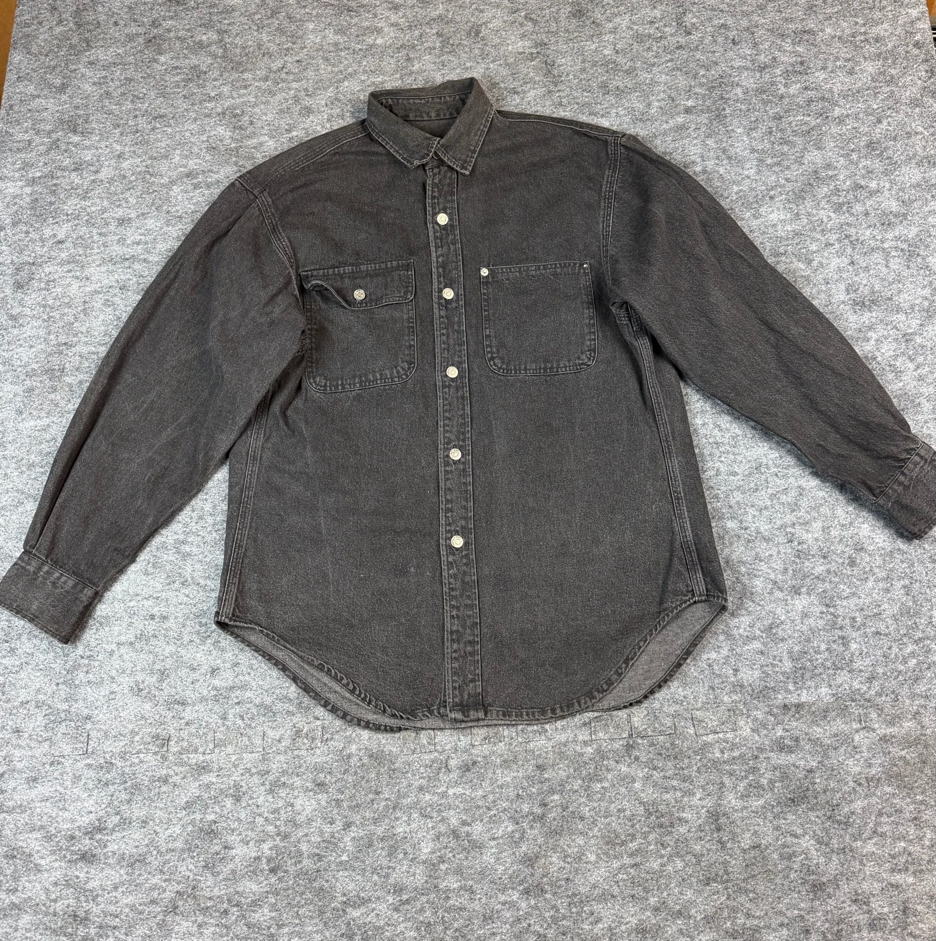 Ralph Lauren Country Denim Shirt Size M Black Long Sleeve Button Up 10