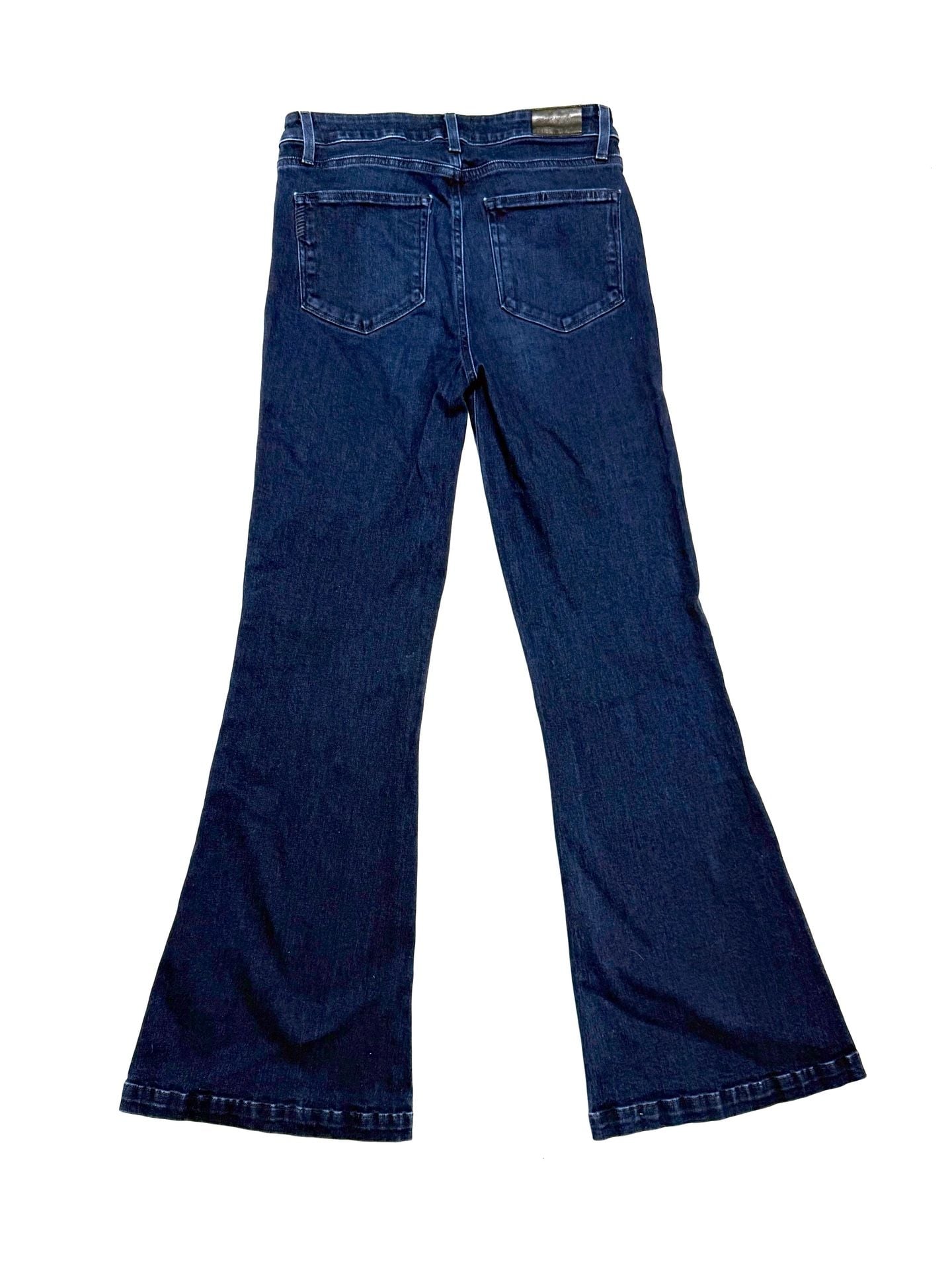 PAIGE Women's Jeans 29 Quiet Luxury Old Money Y2K Americana Retro Genevieve High Rise Flare Dark Wash Stretch Denim Bell Bottom 70s Made in USA 3