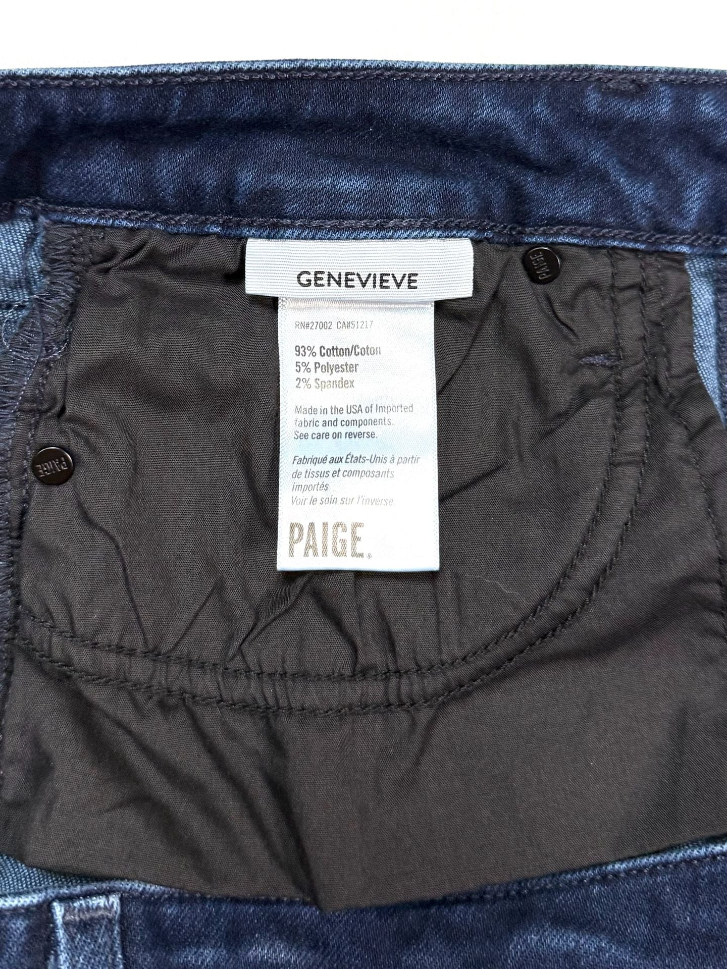 PAIGE Women's Jeans 29 Quiet Luxury Old Money Y2K Americana Retro Genevieve High Rise Flare Dark Wash Stretch Denim Bell Bottom 70s Made in USA 11