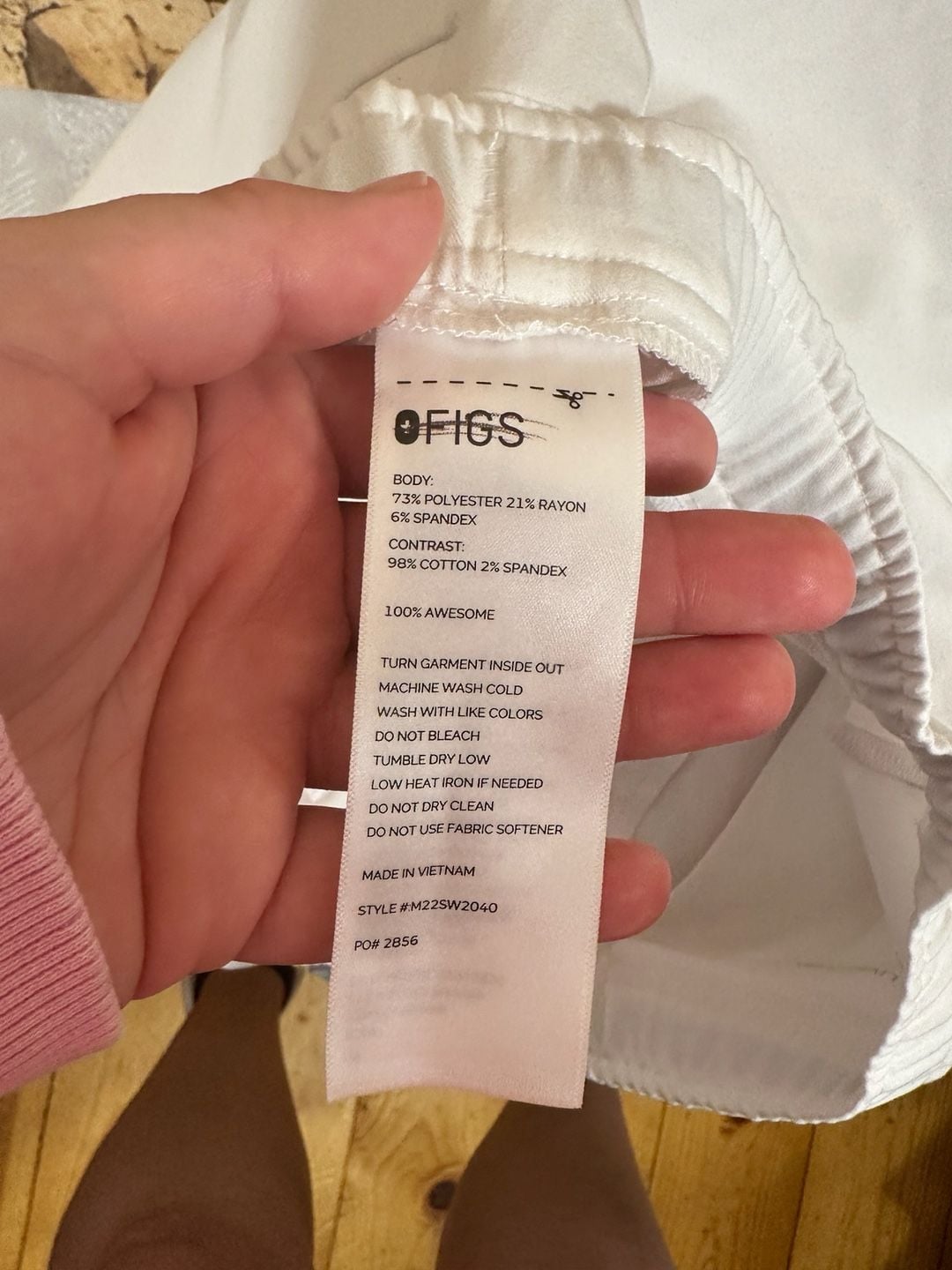FIGS Scrub Pants Size XL White Technical Collection Joggers 7