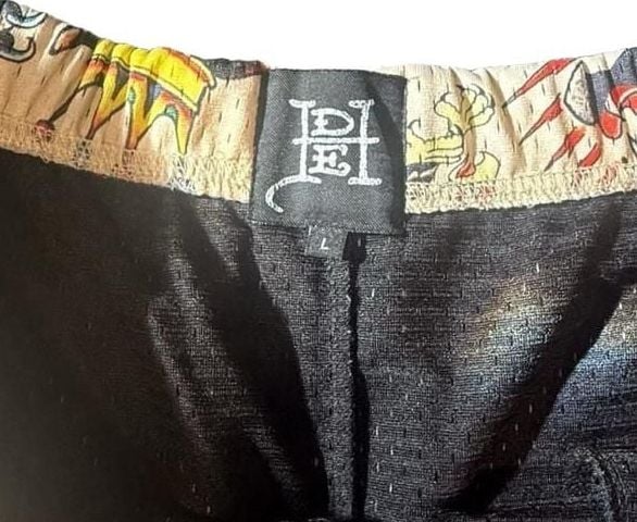 Ed Hardy Flashboard Mesh Shorts Size L Tattoo Graphic Multi 4