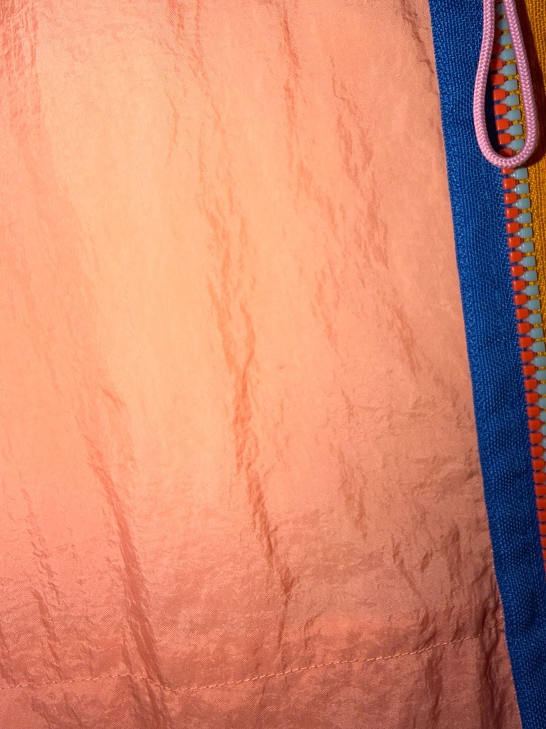 Nike Women’s Coral Pink Colorblock Rainbow Swoosh Windbreaker Jacket Size M 9