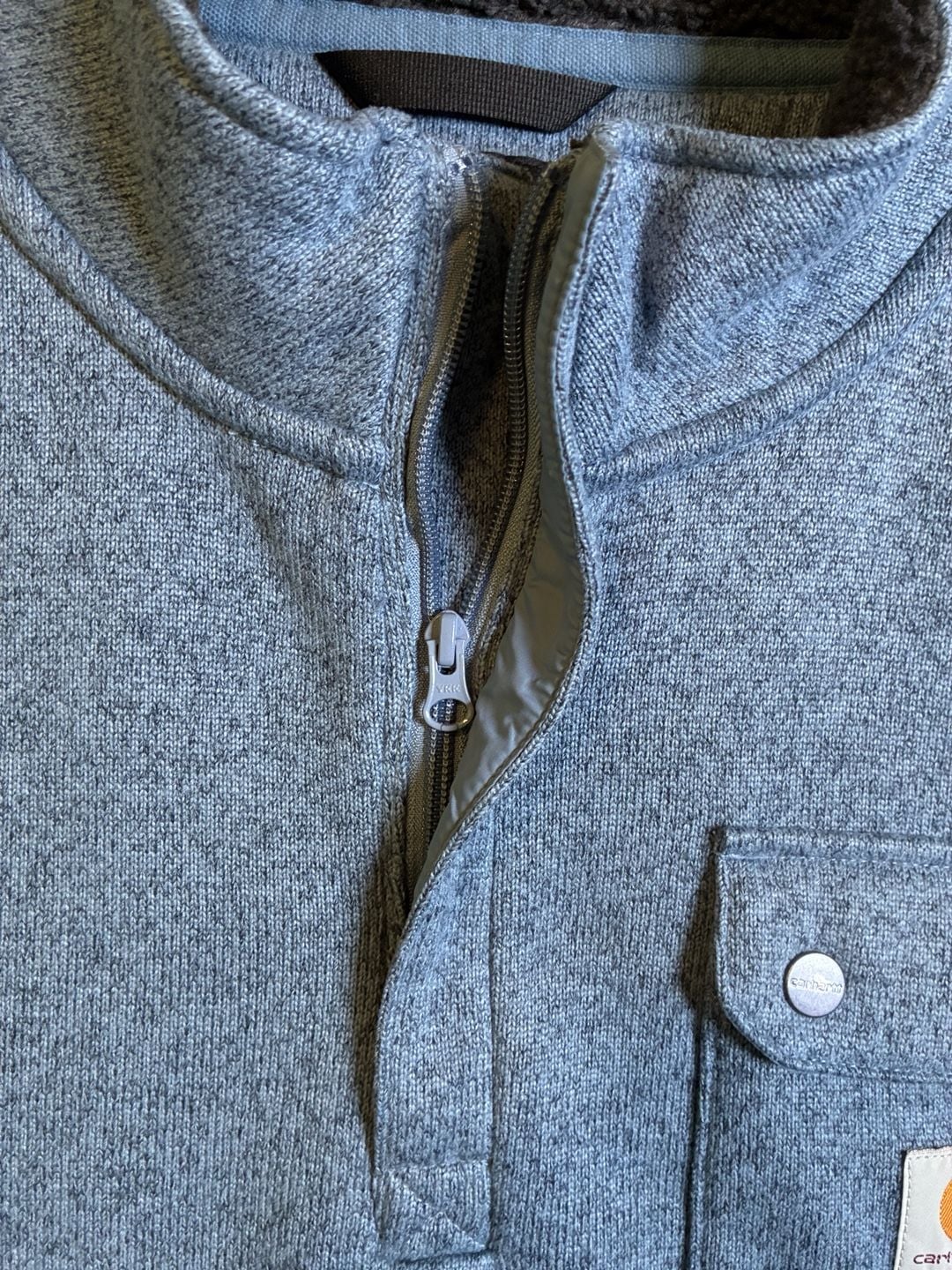 Carhartt 1/4-Zip Sweater Fleece Size 3XL Tall Blue Relaxed Fit 4