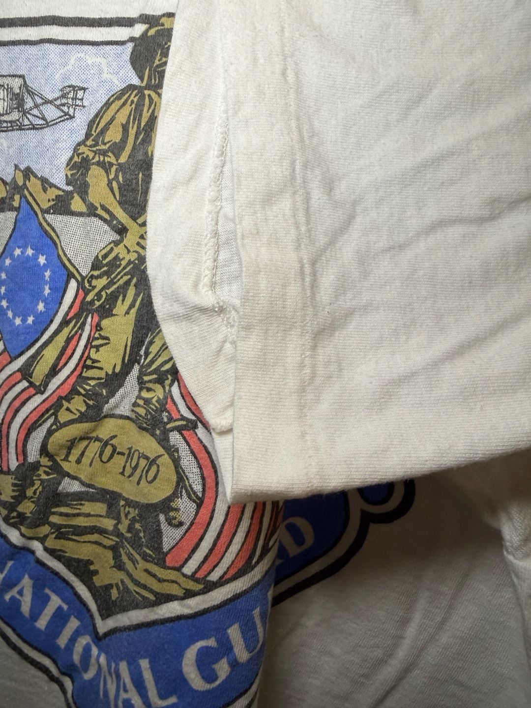Heavy Cotton Air National Guard 1776-1976 T-Shirt Size XL White Vintage 5