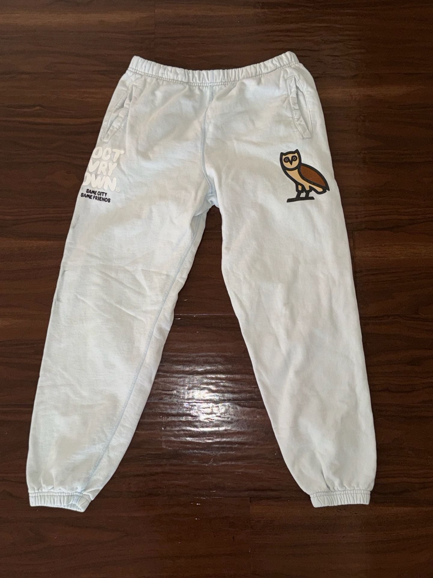 October's Very Own OVO Sweatpants Size Large Light Blue Same City Same Friends 2