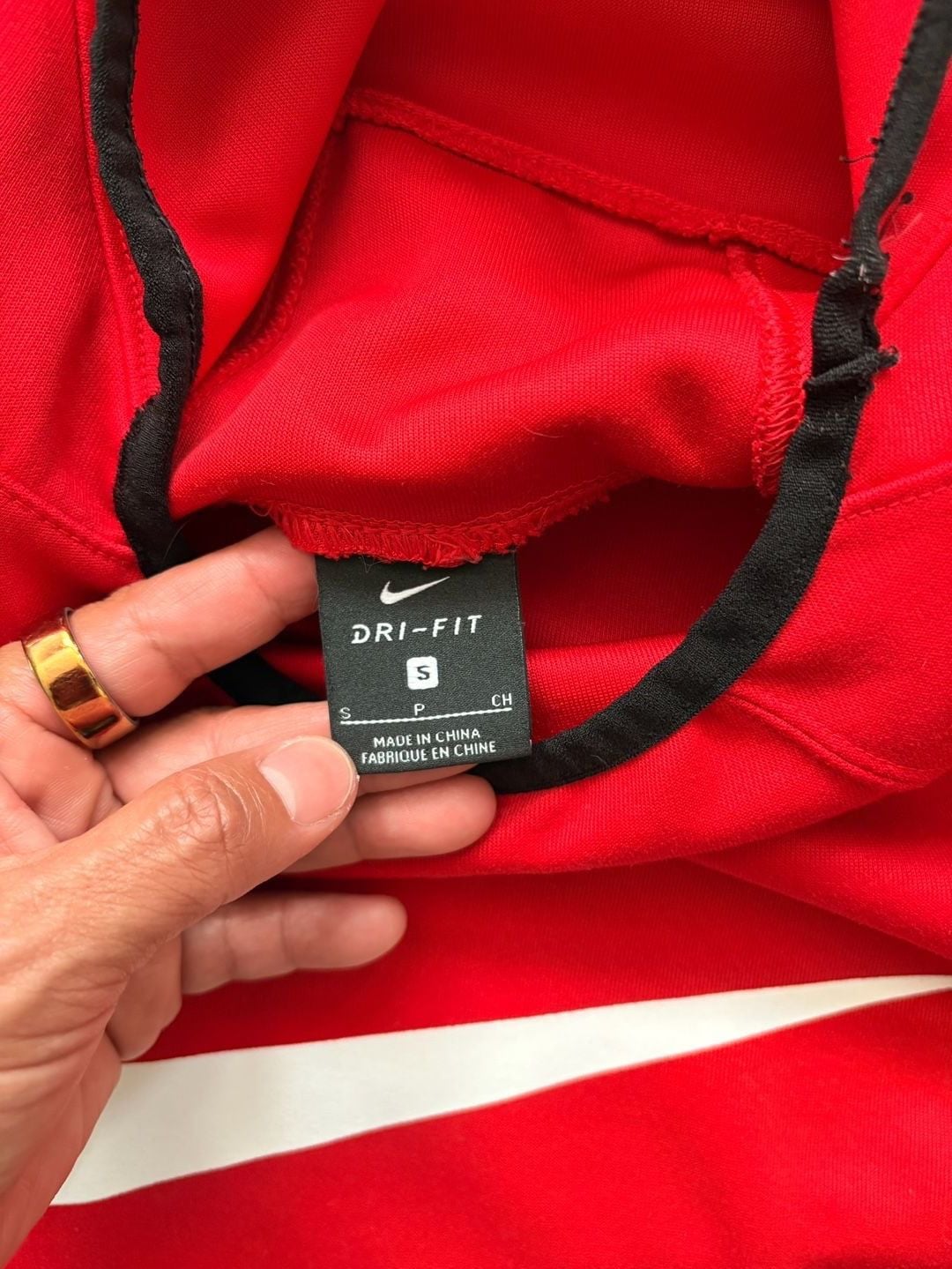 Nike Dri-Fit Hoodie Size S Red Black Pullover Sweatshirt 4
