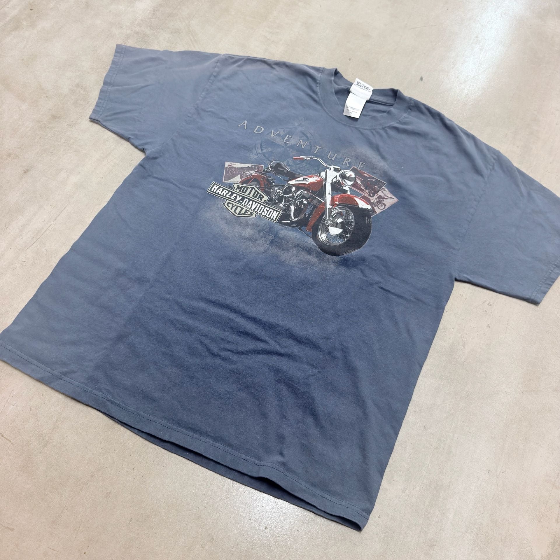 Harley-Davidson Adventure Motorcycle T-Shirt XL Blue Bryan Moore OK 3