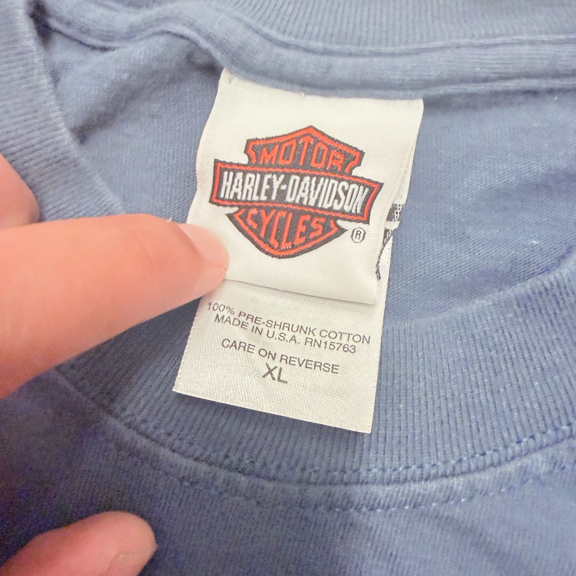 Harley-Davidson Adventure Motorcycle T-Shirt XL Blue Bryan Moore OK 5