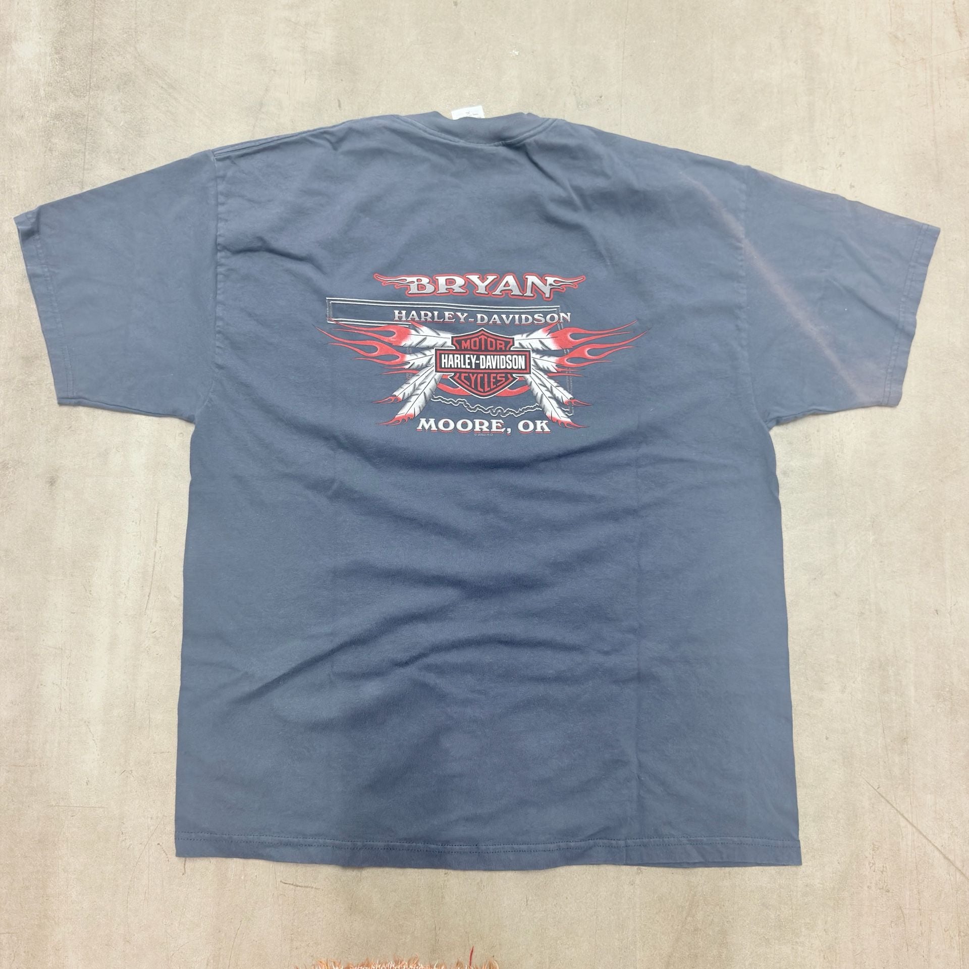 Harley-Davidson Adventure Motorcycle T-Shirt XL Blue Bryan Moore OK 6