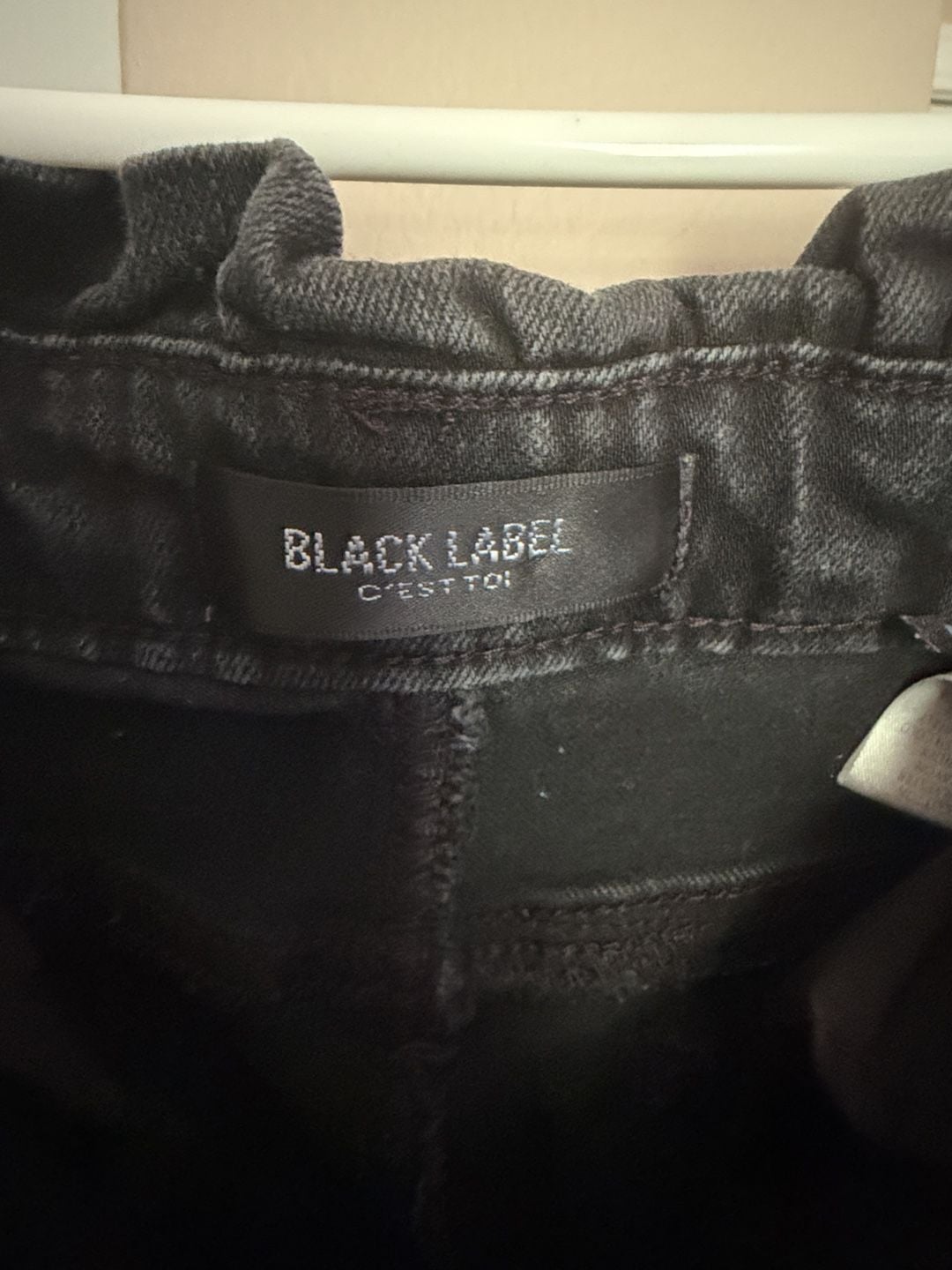 Black Label C'est Moi Paperbag Waist Jeans Size 9 Black Denim 4