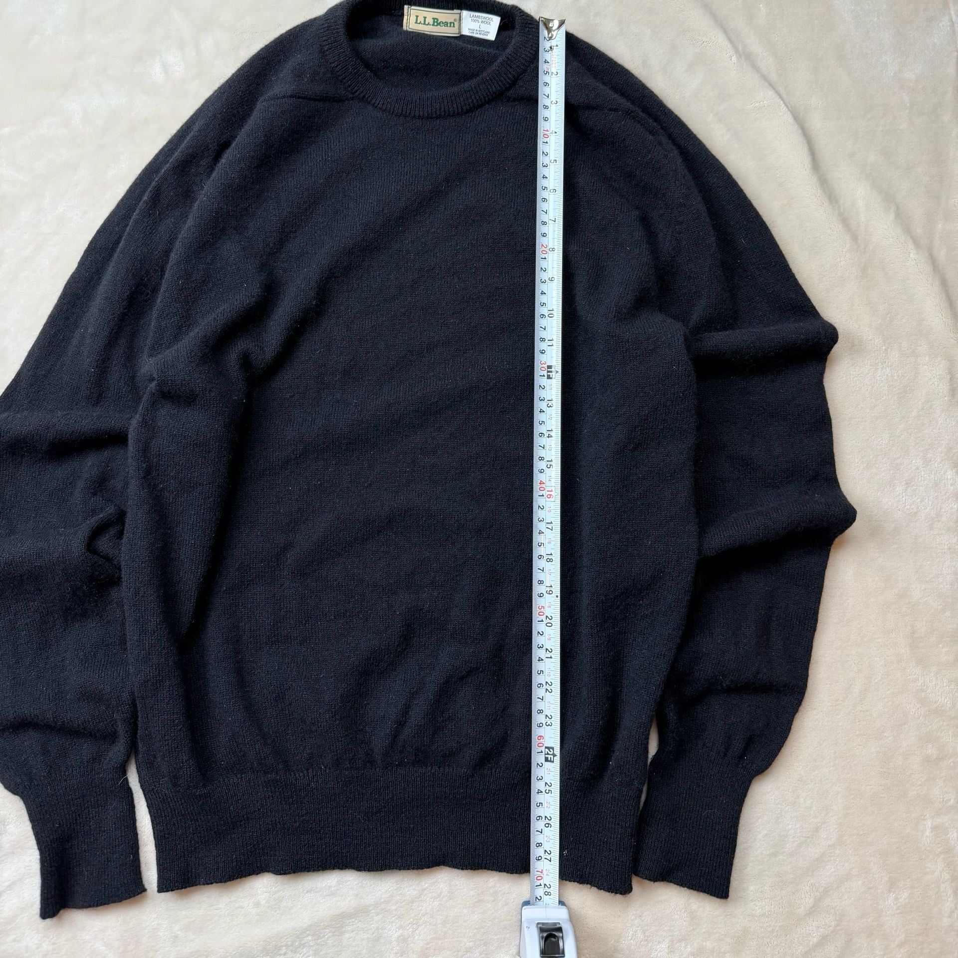 1980โs vintage L.L. Bean 100% Lambswool Sweater Size L Black 100% Wool Scotland 5