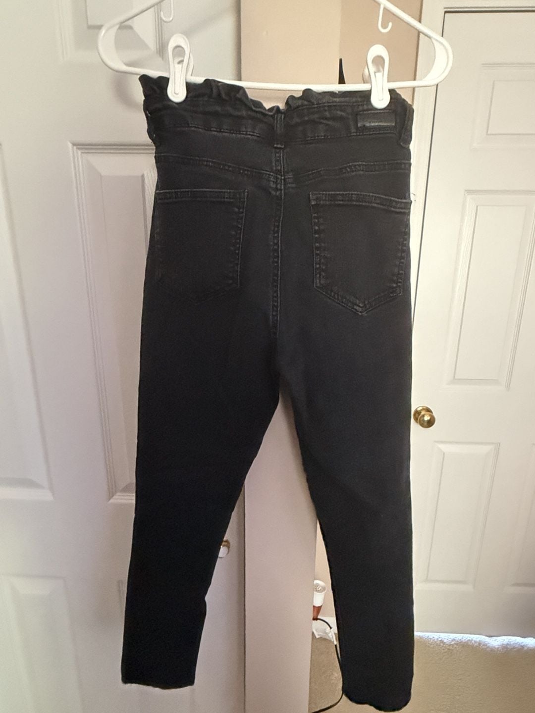 Black Label C'est Moi Paperbag Waist Jeans Size 9 Black Denim 5