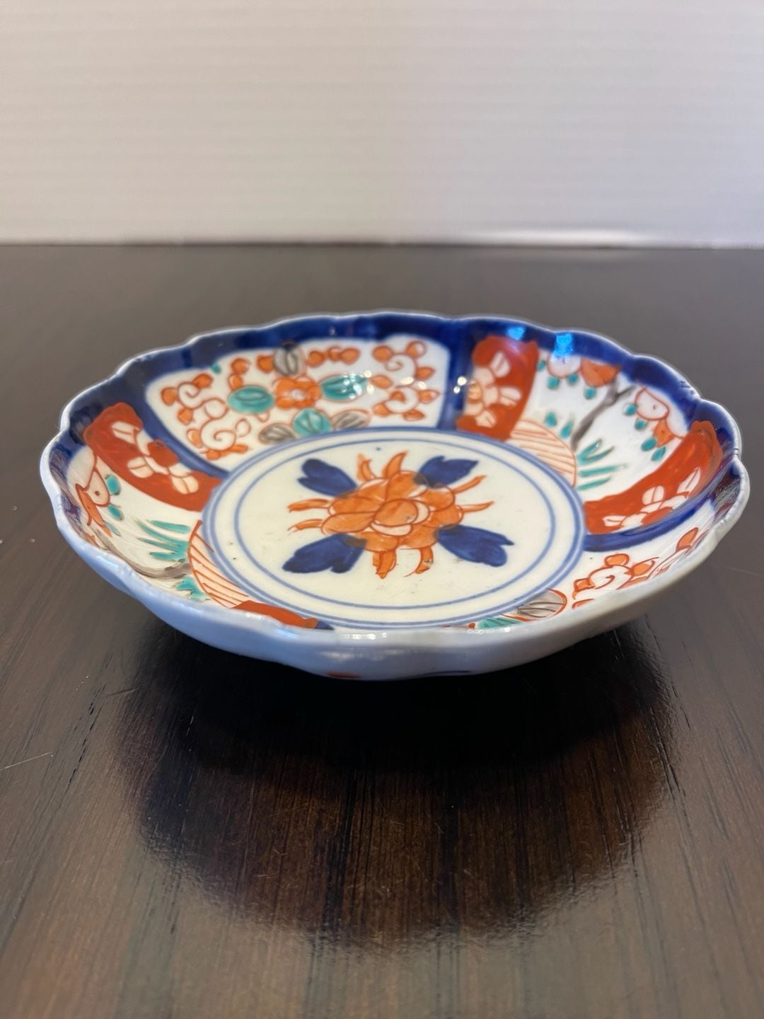 Japanese Imari Porcelain Floral Scalloped Small Bowl Dish 2