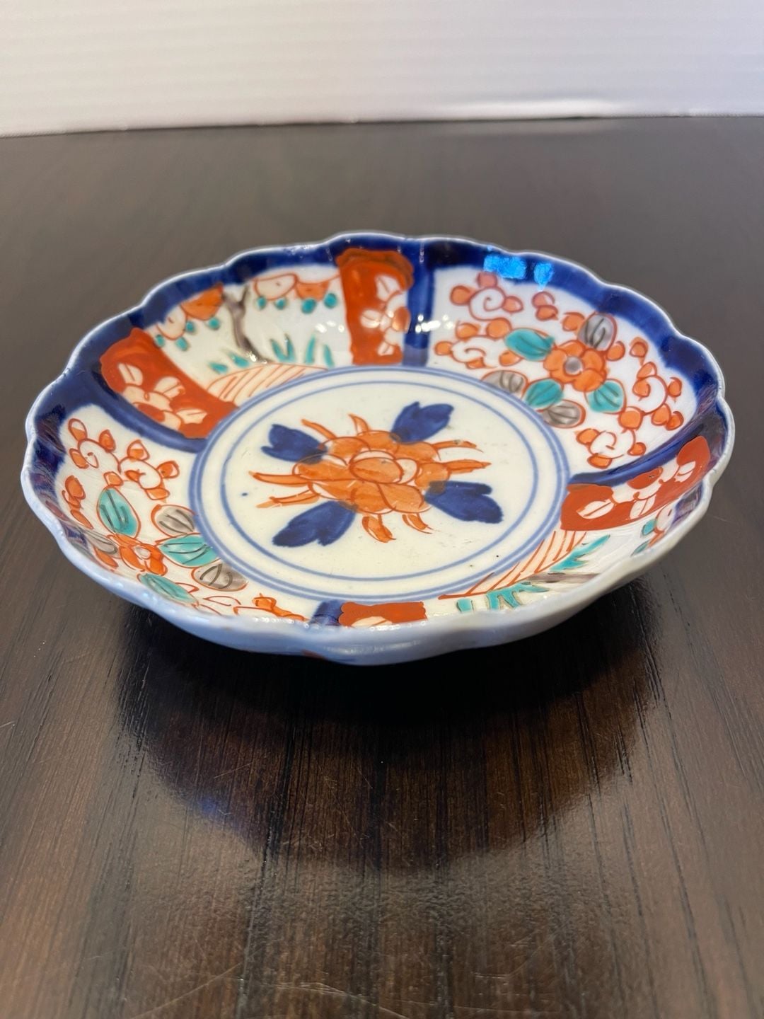 Japanese Imari Porcelain Floral Scalloped Small Bowl Dish 3