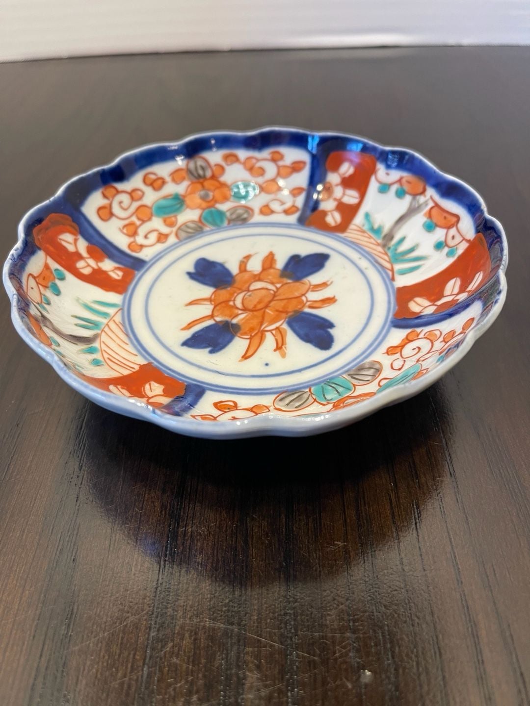 Japanese Imari Porcelain Floral Scalloped Small Bowl Dish 4