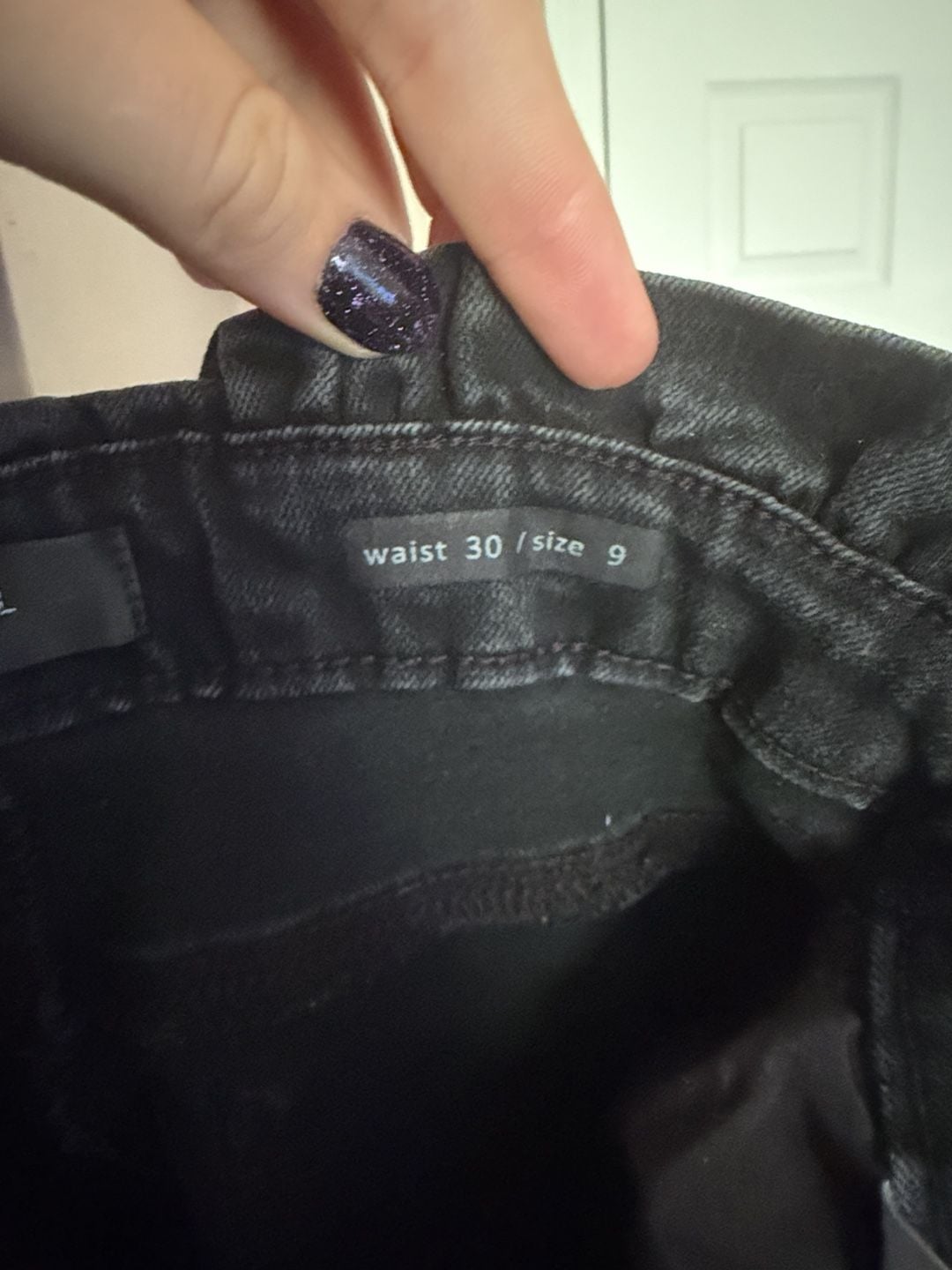 Black Label C'est Moi Paperbag Waist Jeans Size 9 Black Denim 7