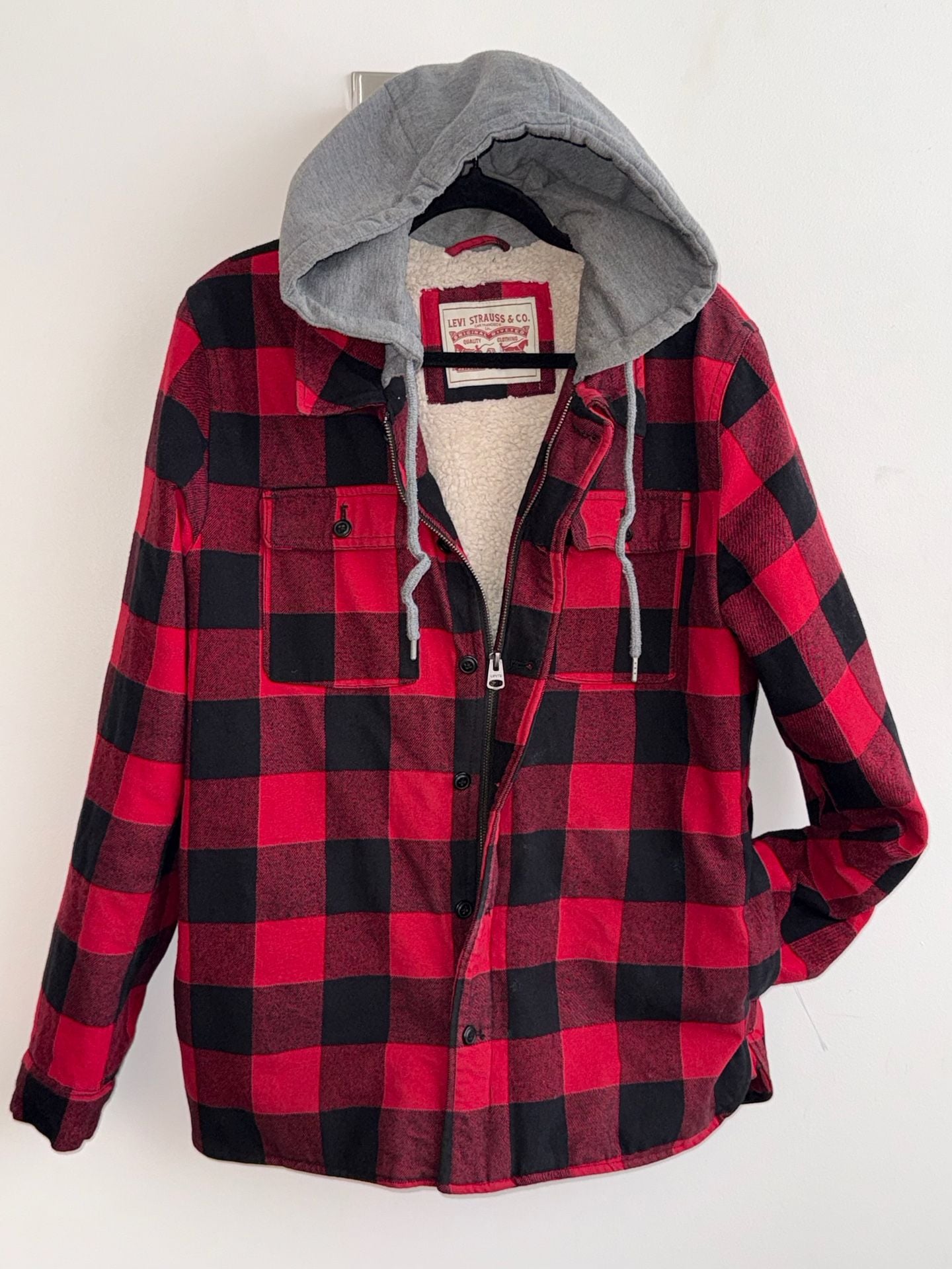 Levi Strauss & Co. Buffalo Plaid Sherpa Lined Hoodie Jacket 2