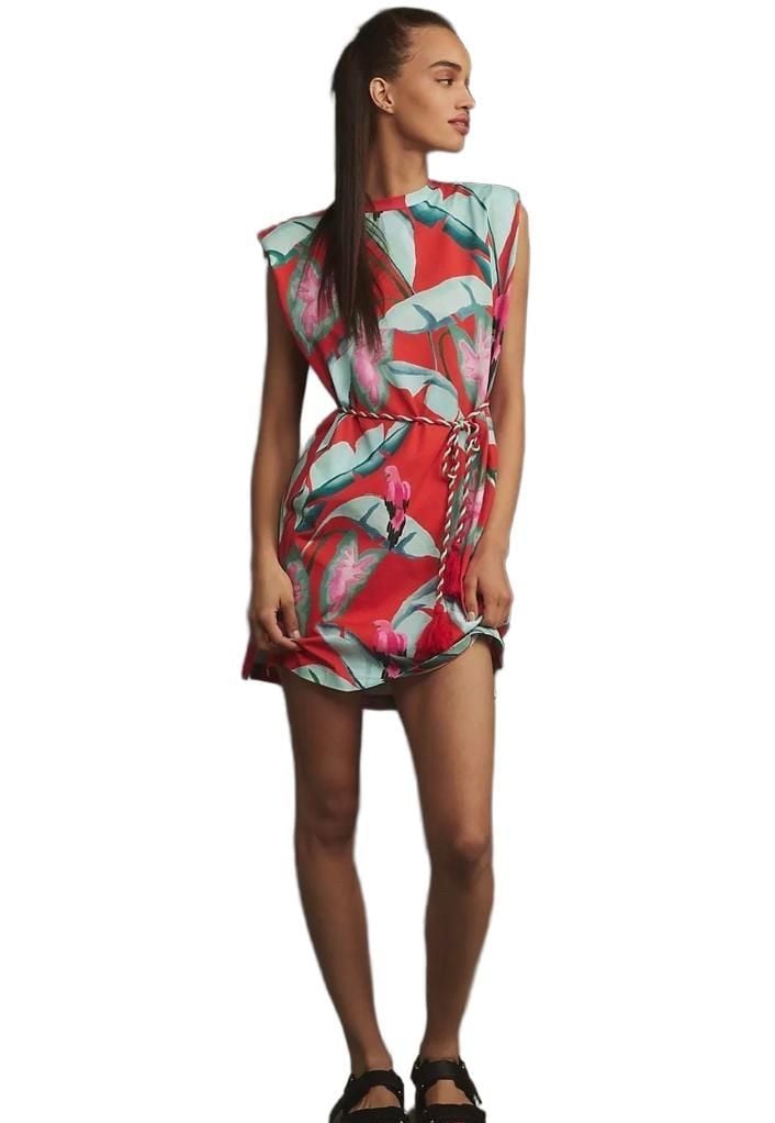 Farm Rio Summer Foliage Botanical Tropical Shirt Dress Size XXS (oversized) 2