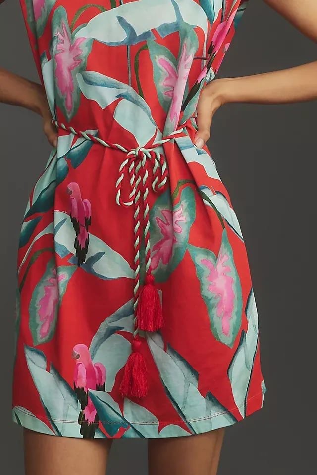 Farm Rio Summer Foliage Botanical Tropical Shirt Dress Size XXS (oversized) 5