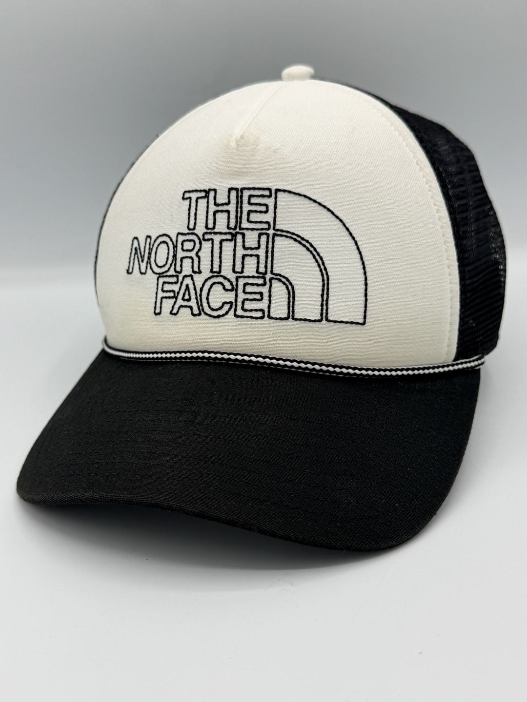 The North Face Trucker Hat Black White Rope Snapback Mesh Logo One Size 2