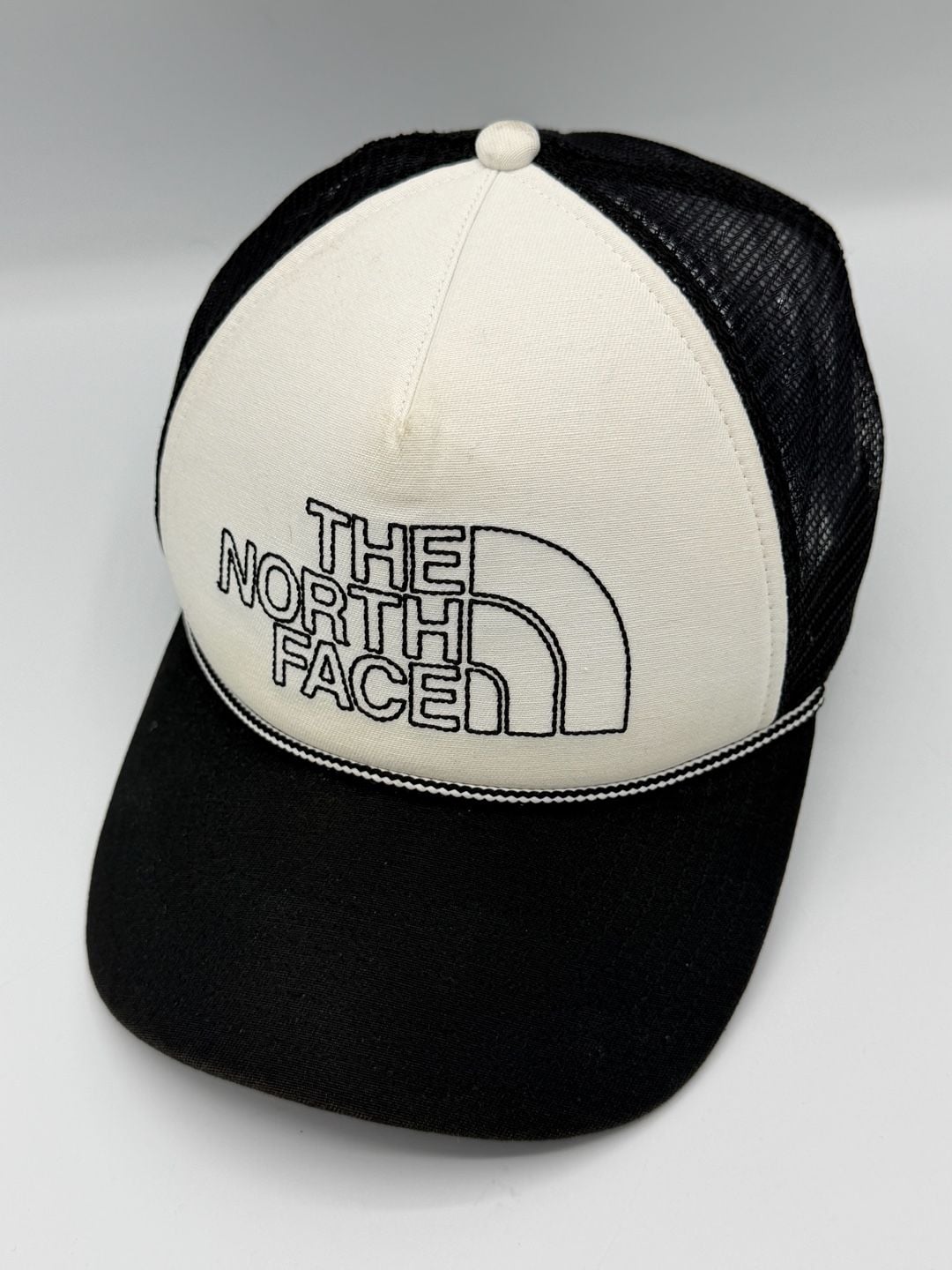 The North Face Trucker Hat Black White Rope Snapback Mesh Logo One Size 3