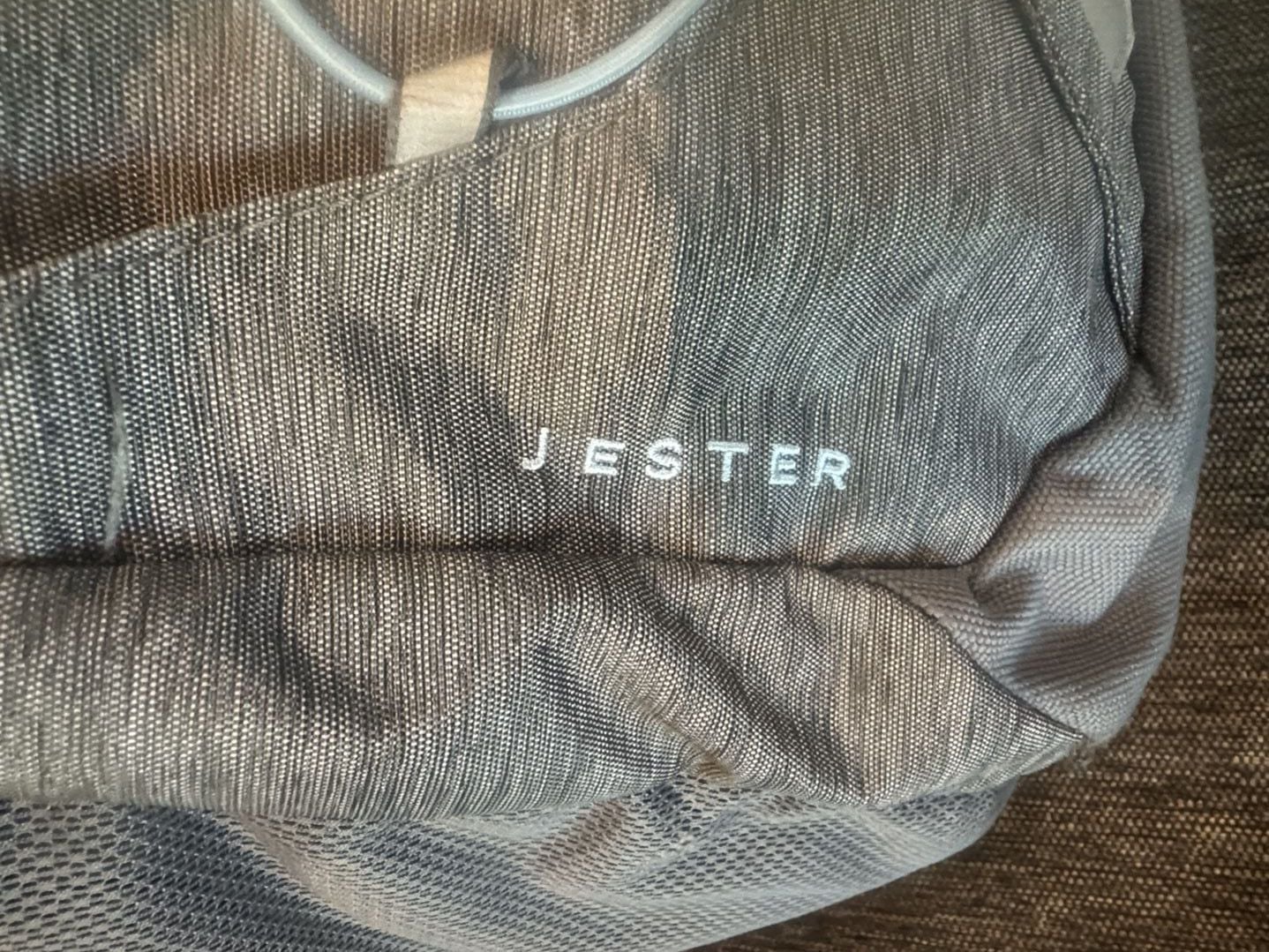 The North Face Jester Backpack Heather Gray with Powder Blue Detail Laptop School Travel Bag 3