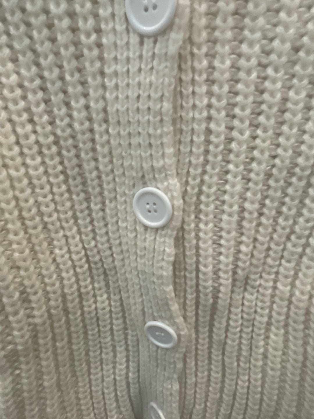 YKR Chunky Knit Cardigan Size S White Button Up Sweater 3