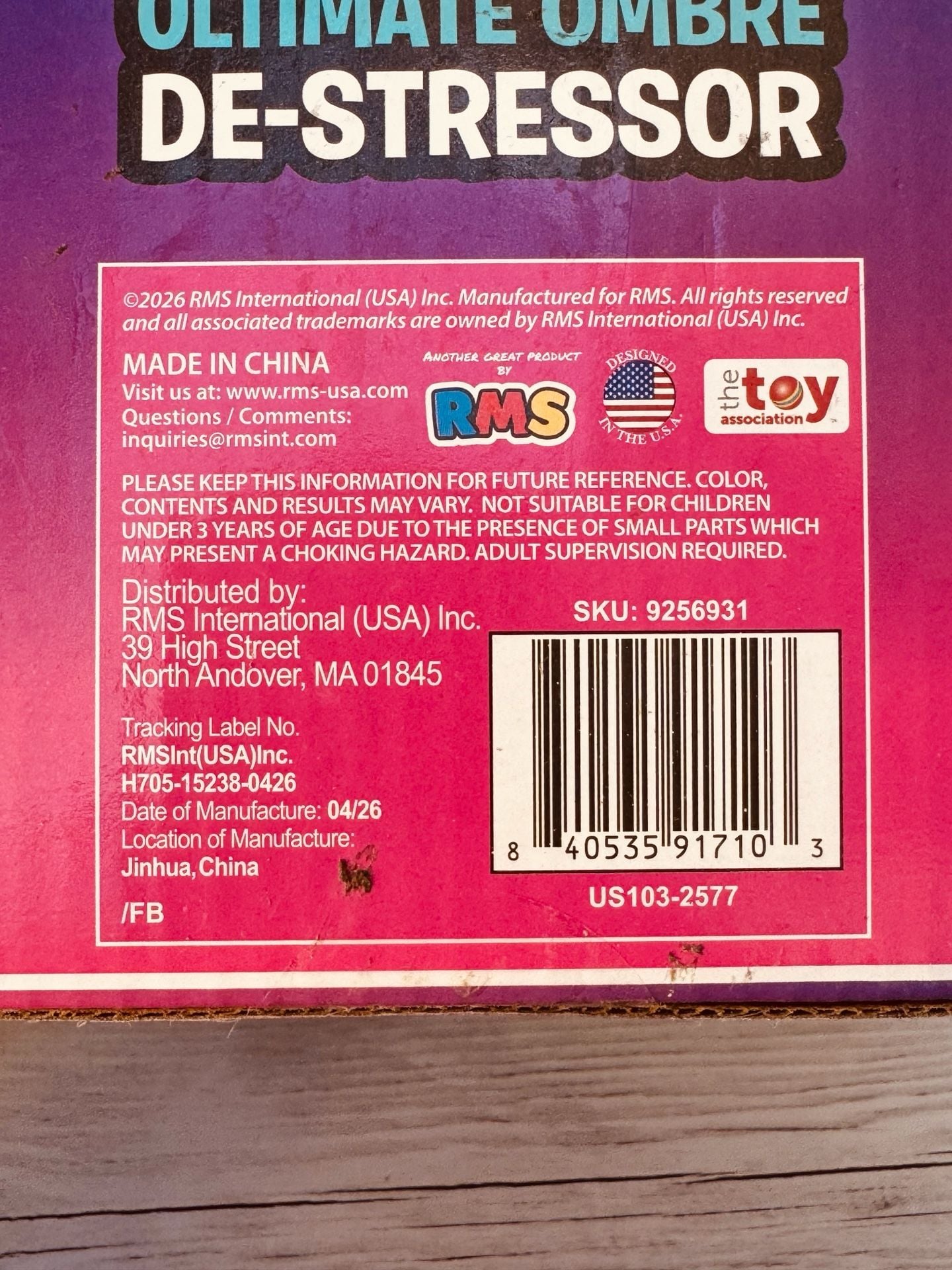 RMS Crazy Fun Jumbo Ultimate Ombre De-Stressor Ball Toy New In Box 5