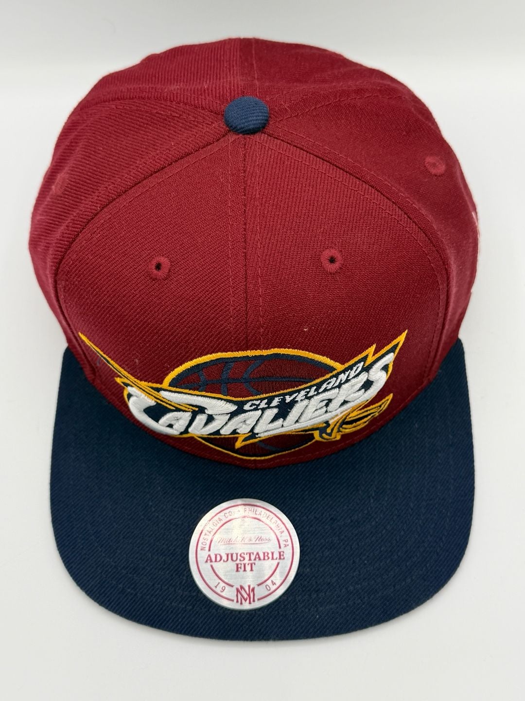 2014 Mitchell & Ness Cleveland Cavaliers XL Logo Snapback Hat Burgundy NBA 3