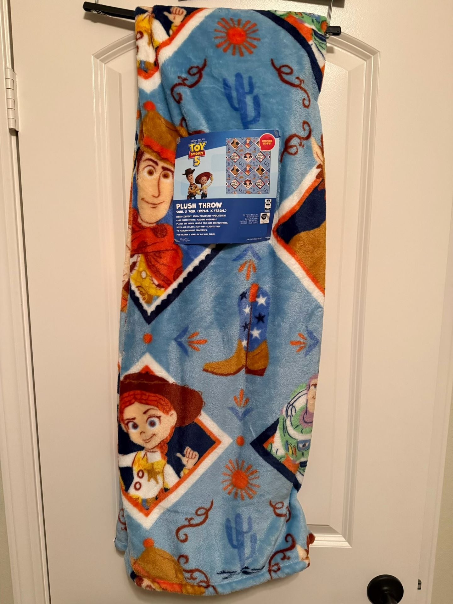 Disney Pixar Toy Story Plush Throw Blanket 50in x 70in Blue 1