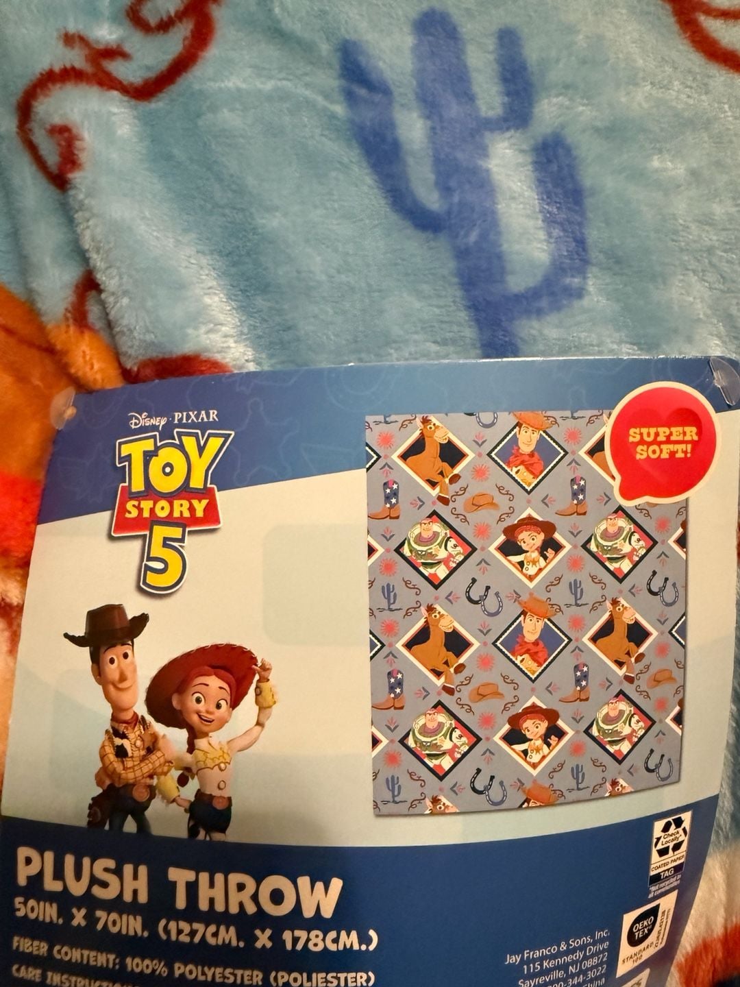 Disney Pixar Toy Story Plush Throw Blanket 50in x 70in Blue 4