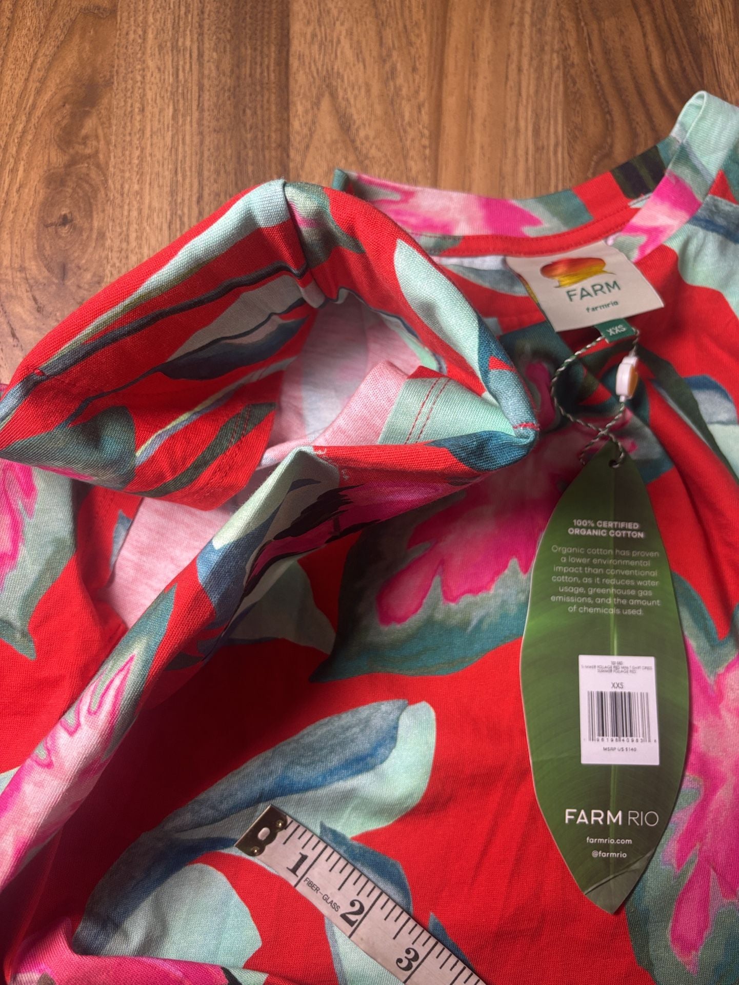 Farm Rio Summer Foliage Botanical Tropical Shirt Dress Size XXS (oversized) 13