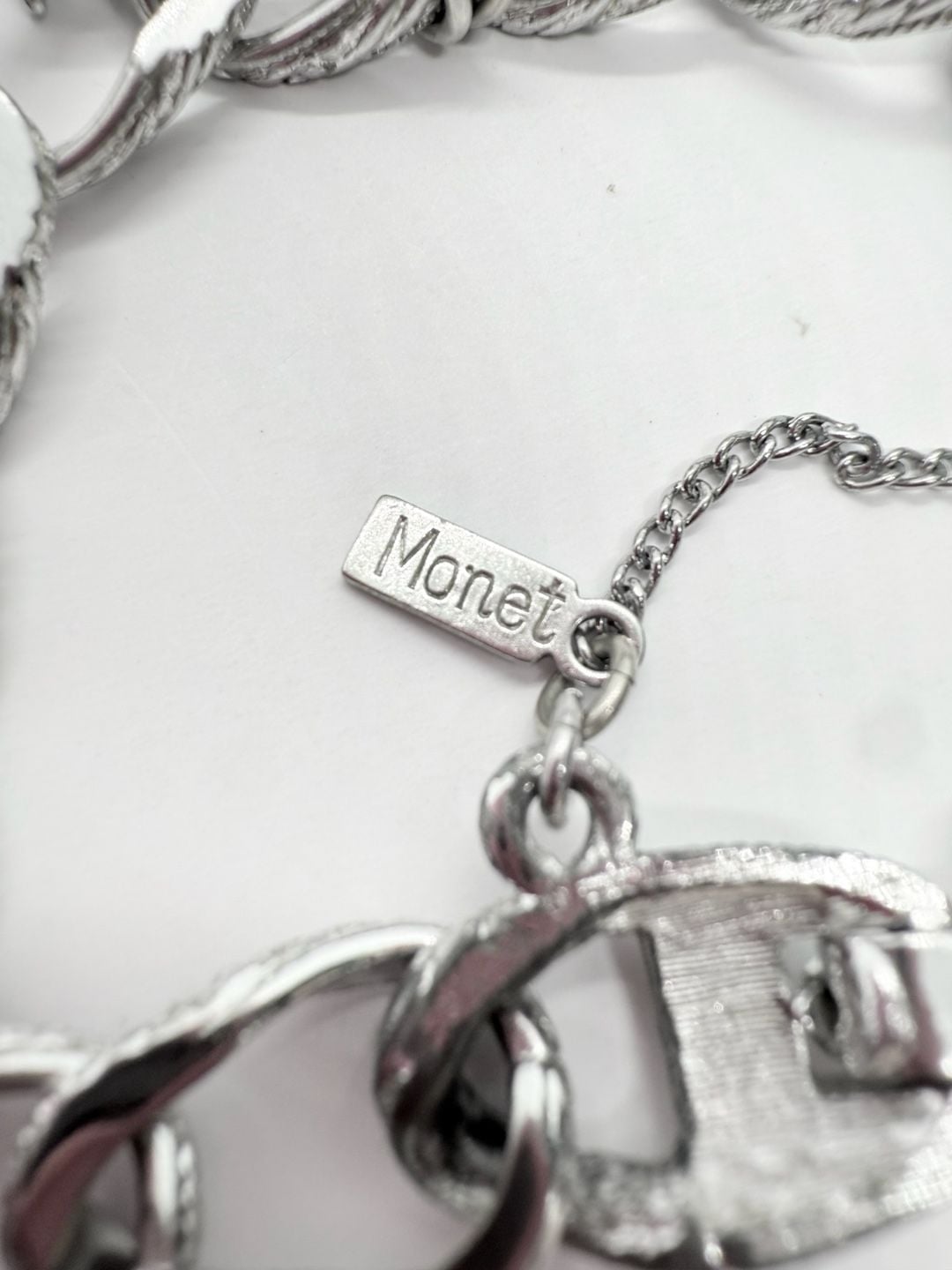 Monet Silver Tone Charm Bracelet With Sterling Silver Charms! 3