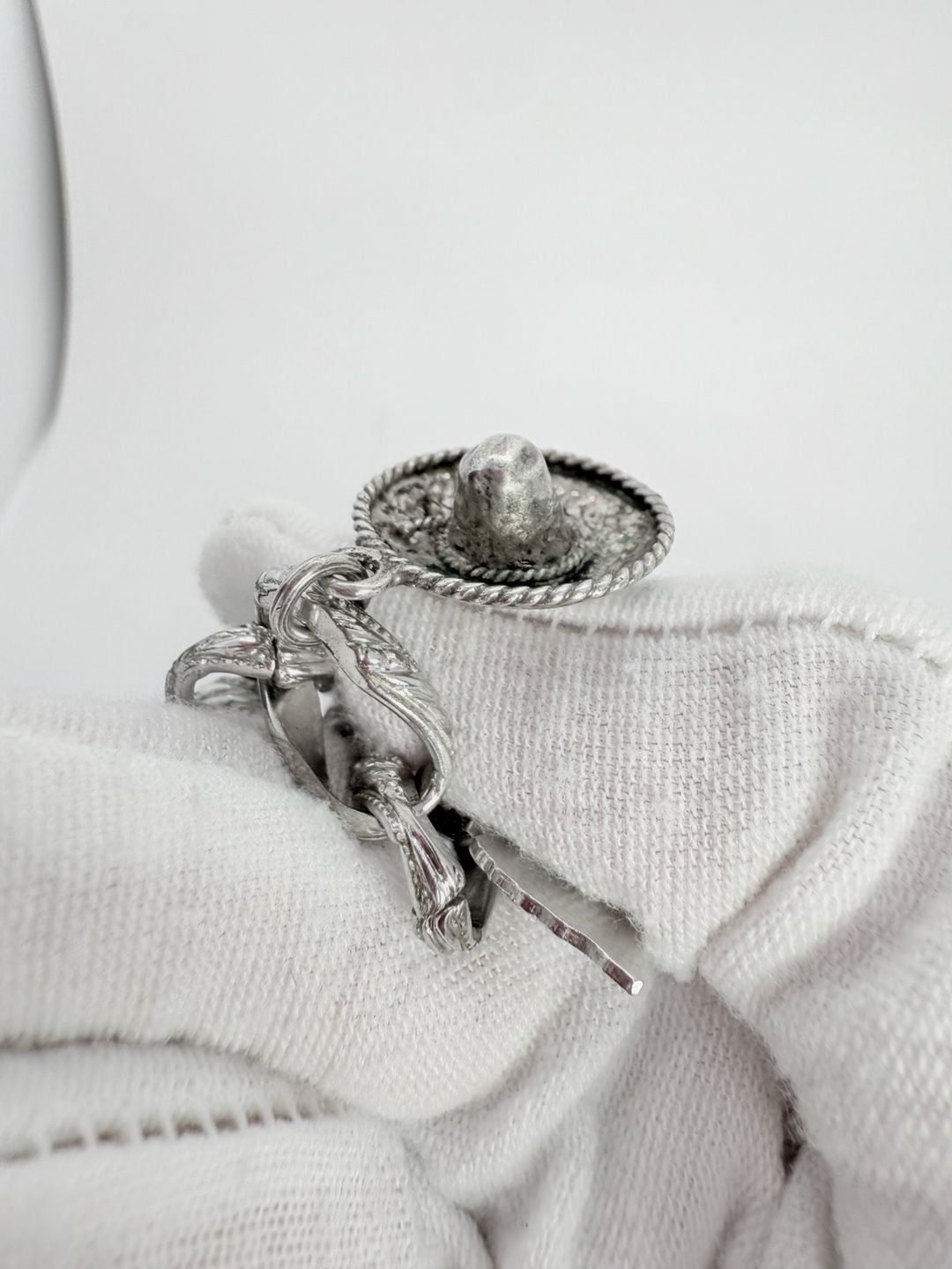 Monet Silver Tone Charm Bracelet With Sterling Silver Charms! 9