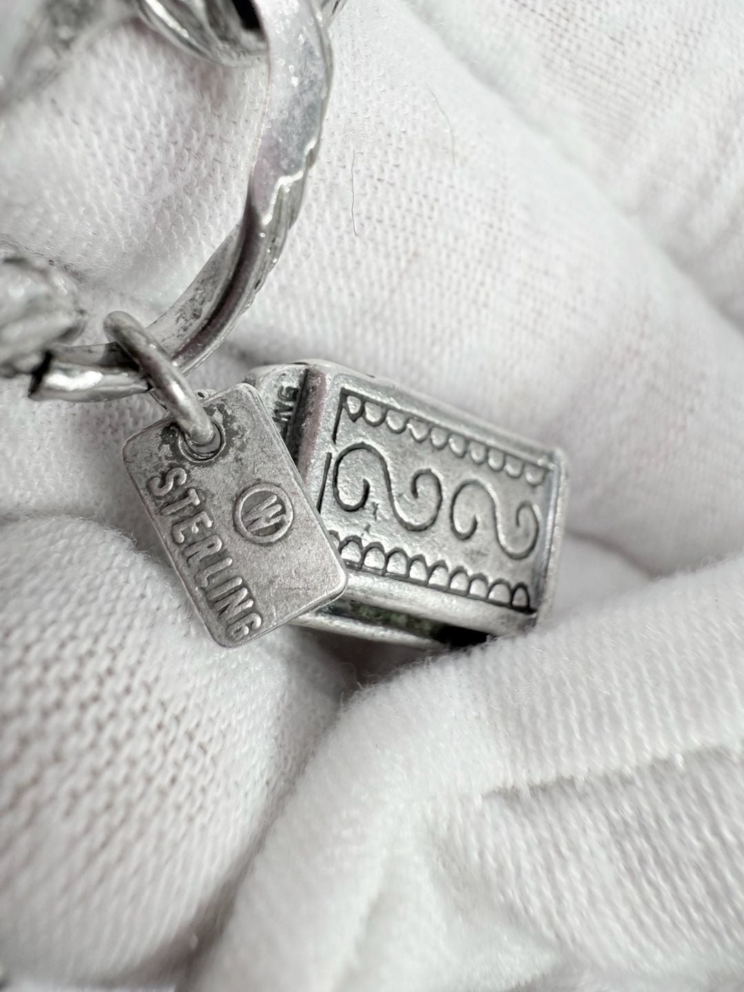 Monet Silver Tone Charm Bracelet With Sterling Silver Charms! 18