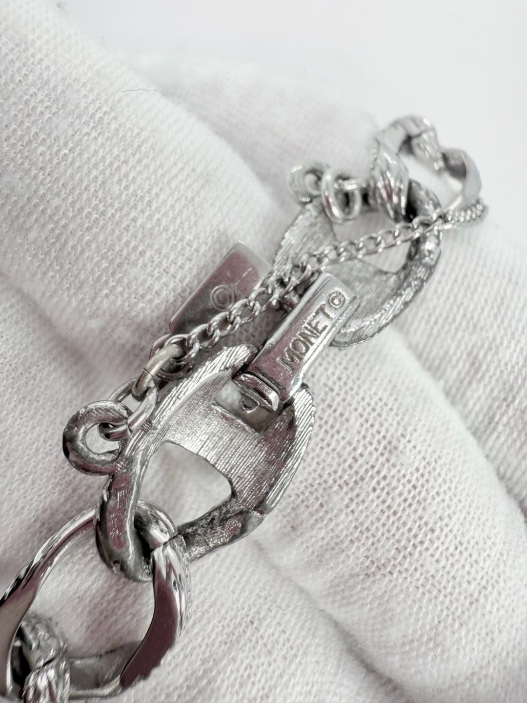 Monet Silver Tone Charm Bracelet With Sterling Silver Charms! 22