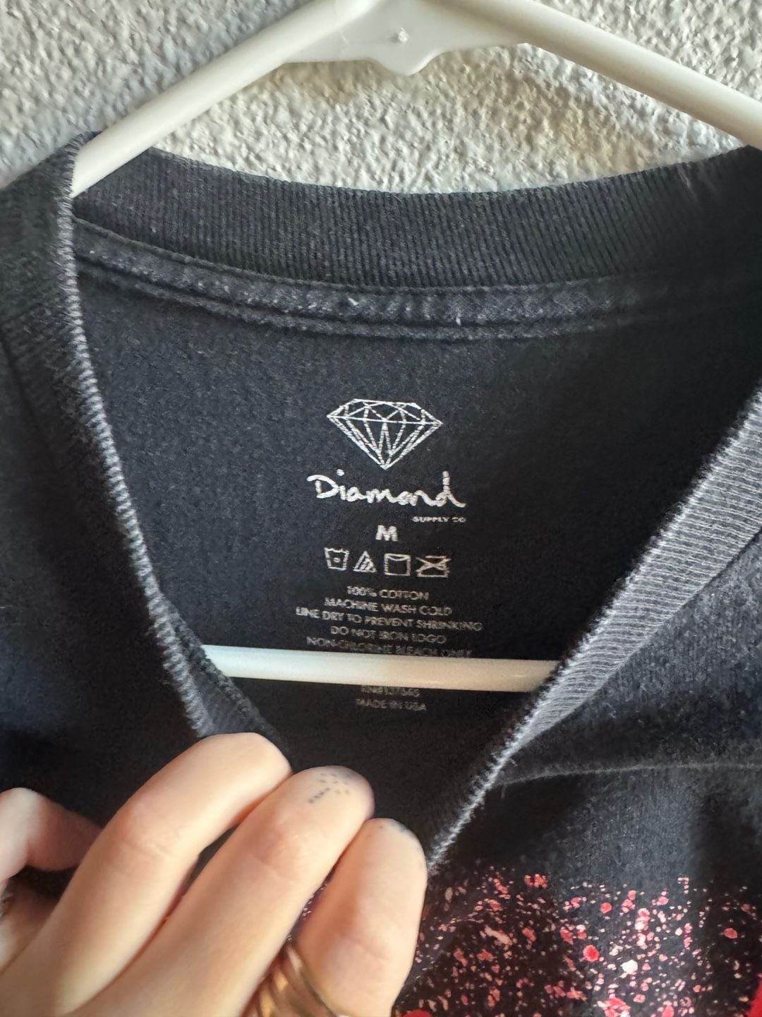 Diamond Supply Co. T-Shirt Size M Black Red Graphic 5