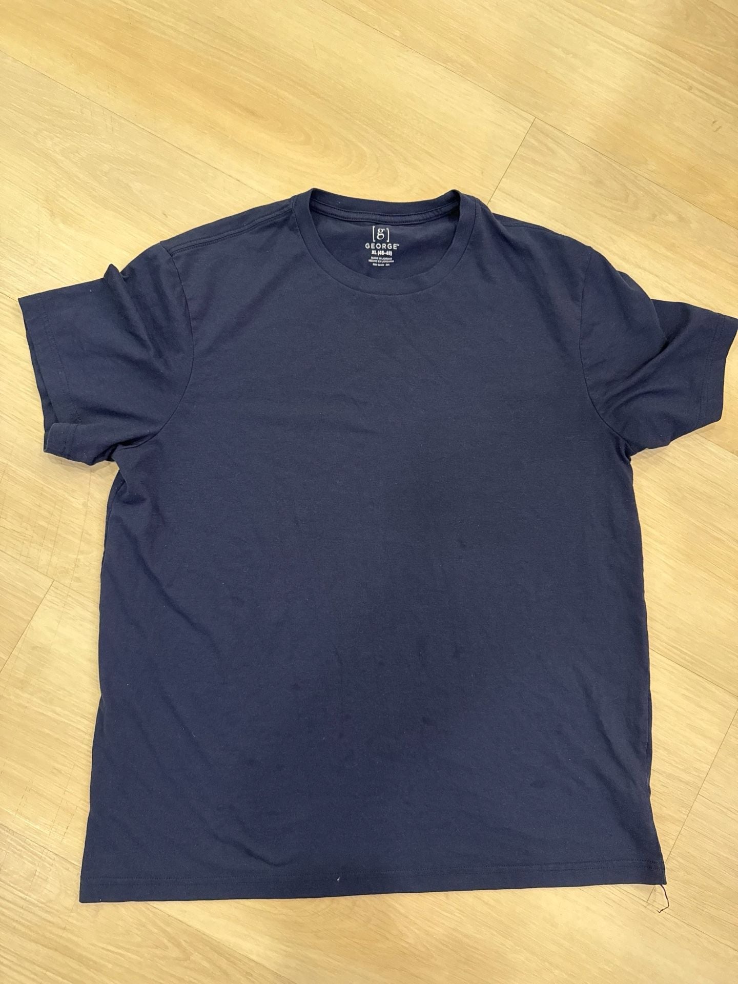 George T-Shirt Size XL (46-48) Navy Blue Crewneck Cotton Short Sleeve 2