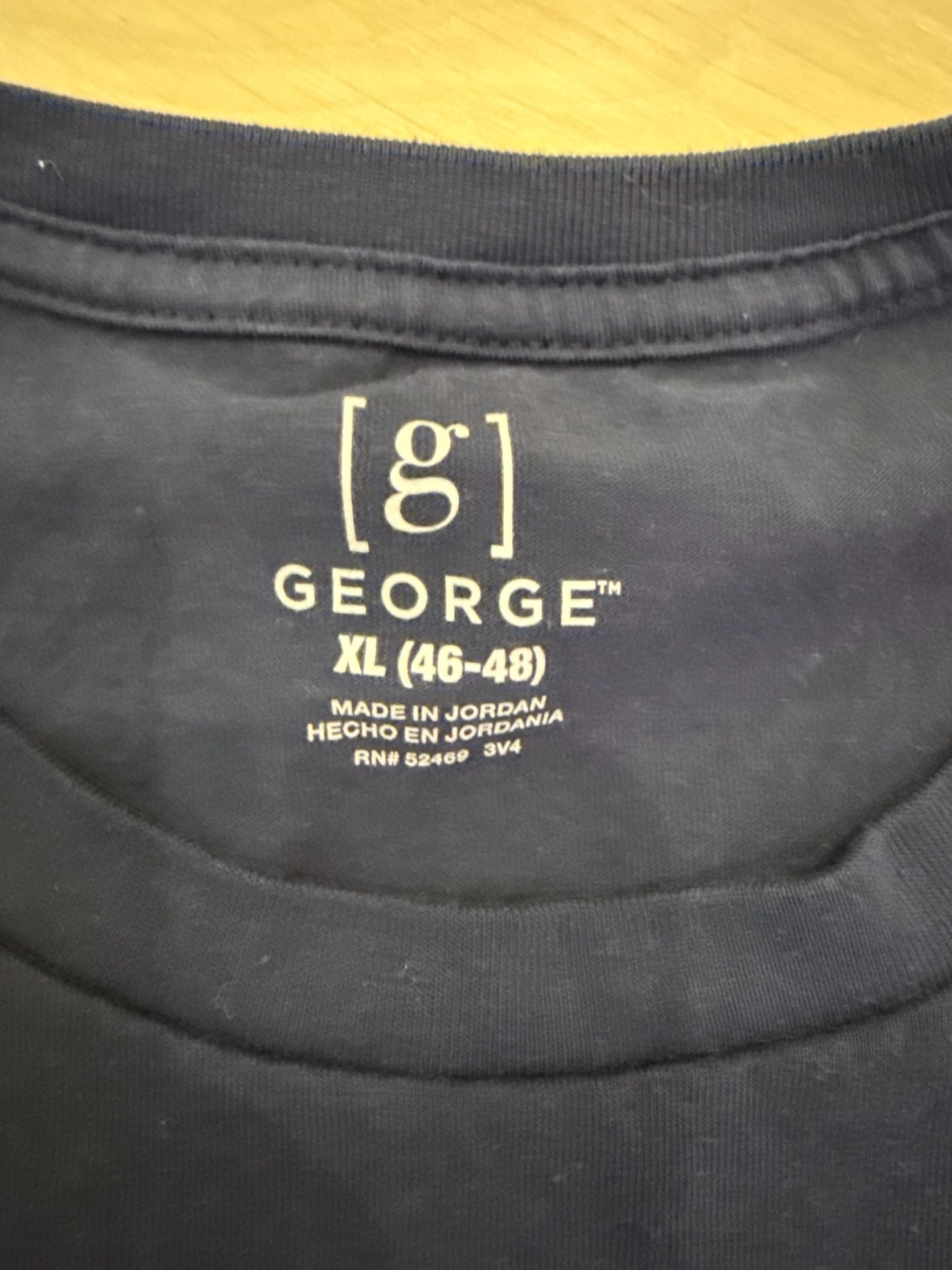 George T-Shirt Size XL (46-48) Navy Blue Crewneck Cotton Short Sleeve 3