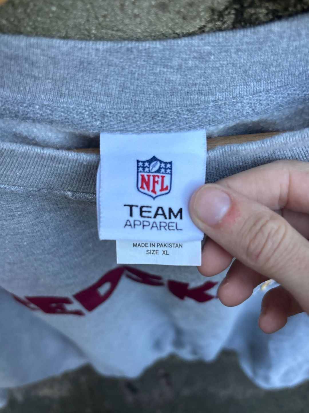 NFL Team Apparel Redskins Sweatshirt Size XL Gray 2