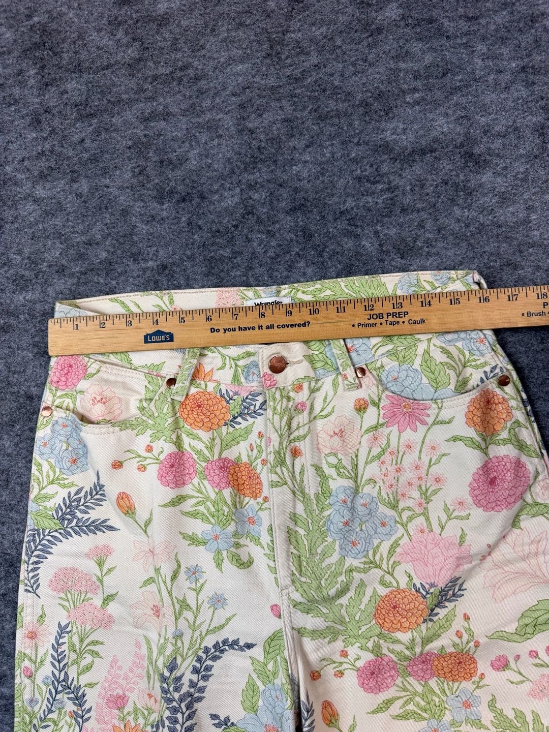 Wrangler Floral Flare Jeans W31xL30 Off-White Botanical Print 7