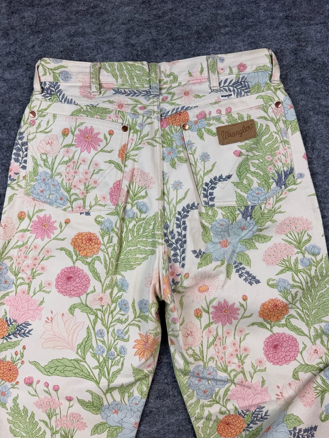 Wrangler Floral Flare Jeans W31xL30 Off-White Botanical Print 8