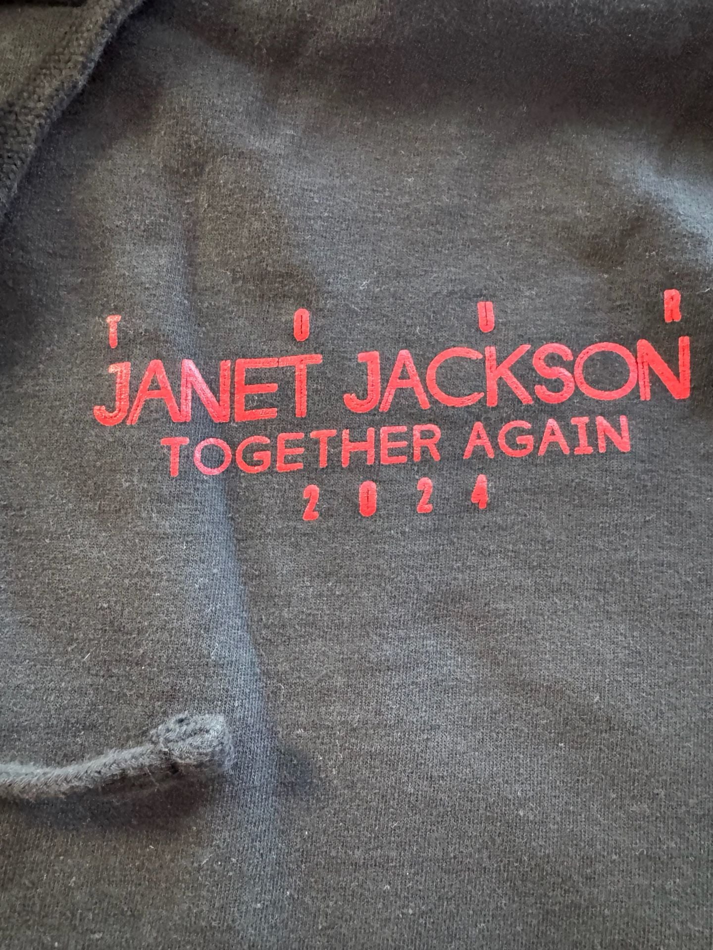 Janet Jackson Together Again Tour 2024 Hoodie Size L Black Concert Merch 3