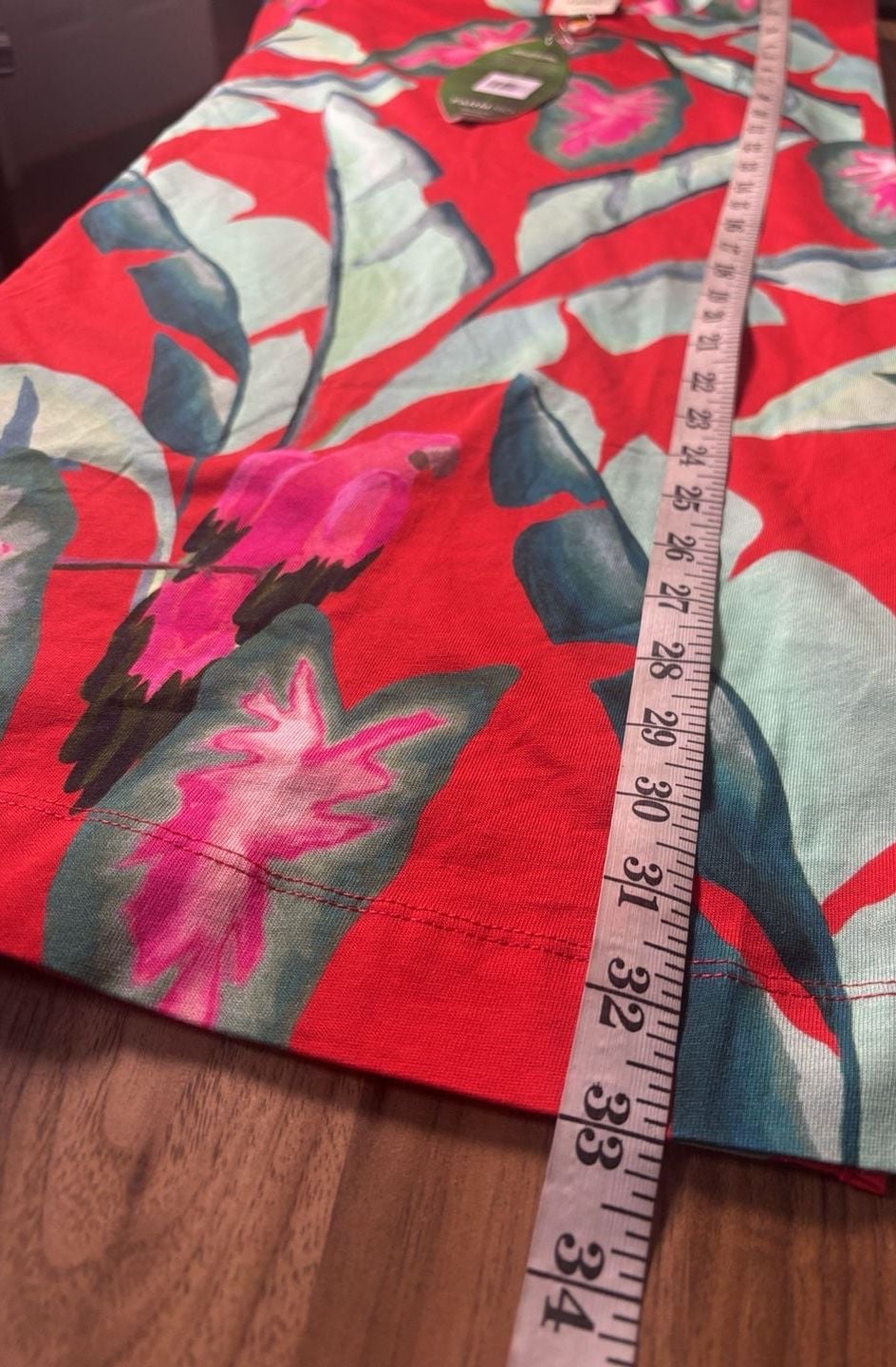 Farm Rio Summer Foliage Botanical Tropical Shirt Dress Size XXS (oversized) 8