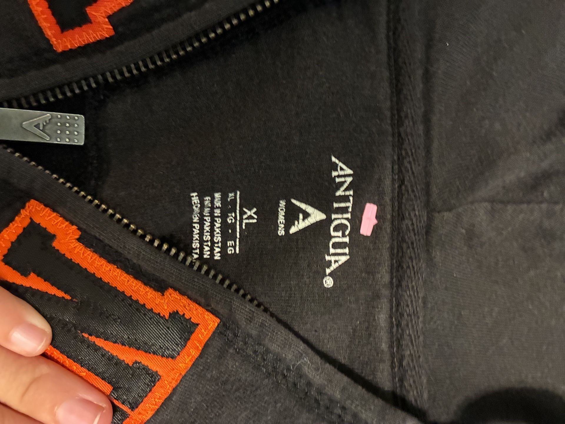 Antigua San Francisco Giants Full-Zip Hoodie Size XL Black 2