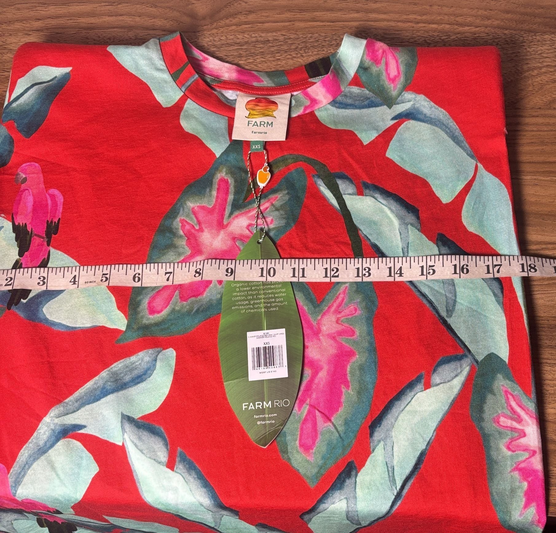 Farm Rio Summer Foliage Botanical Tropical Shirt Dress Size XXS (oversized) 7