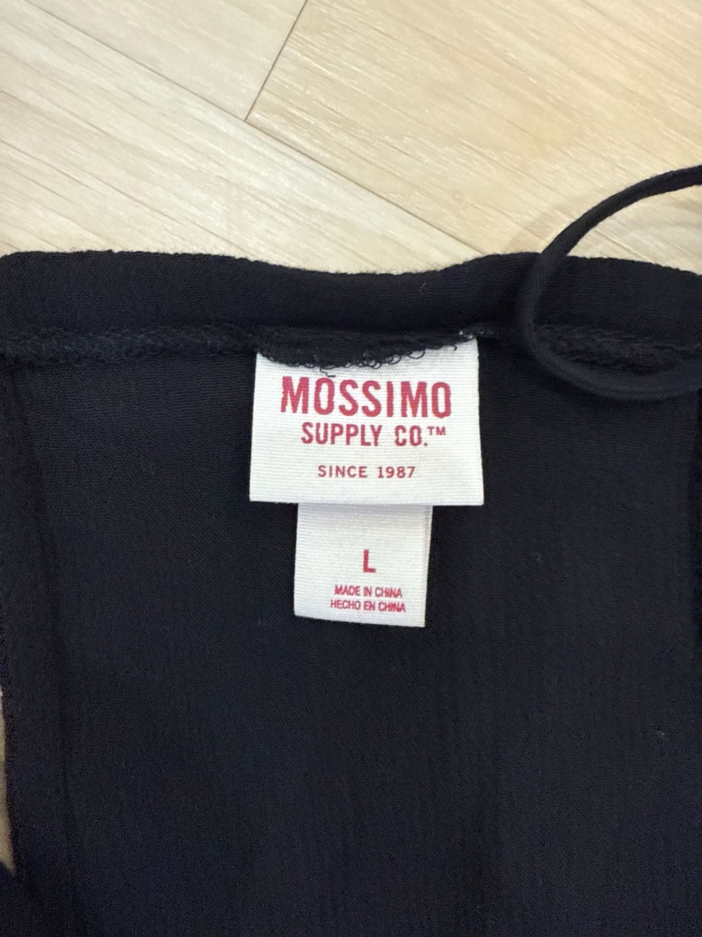 Mossimo Supply Co. Dress Size L Black Rayon Ruffle Wrap High Neck 4